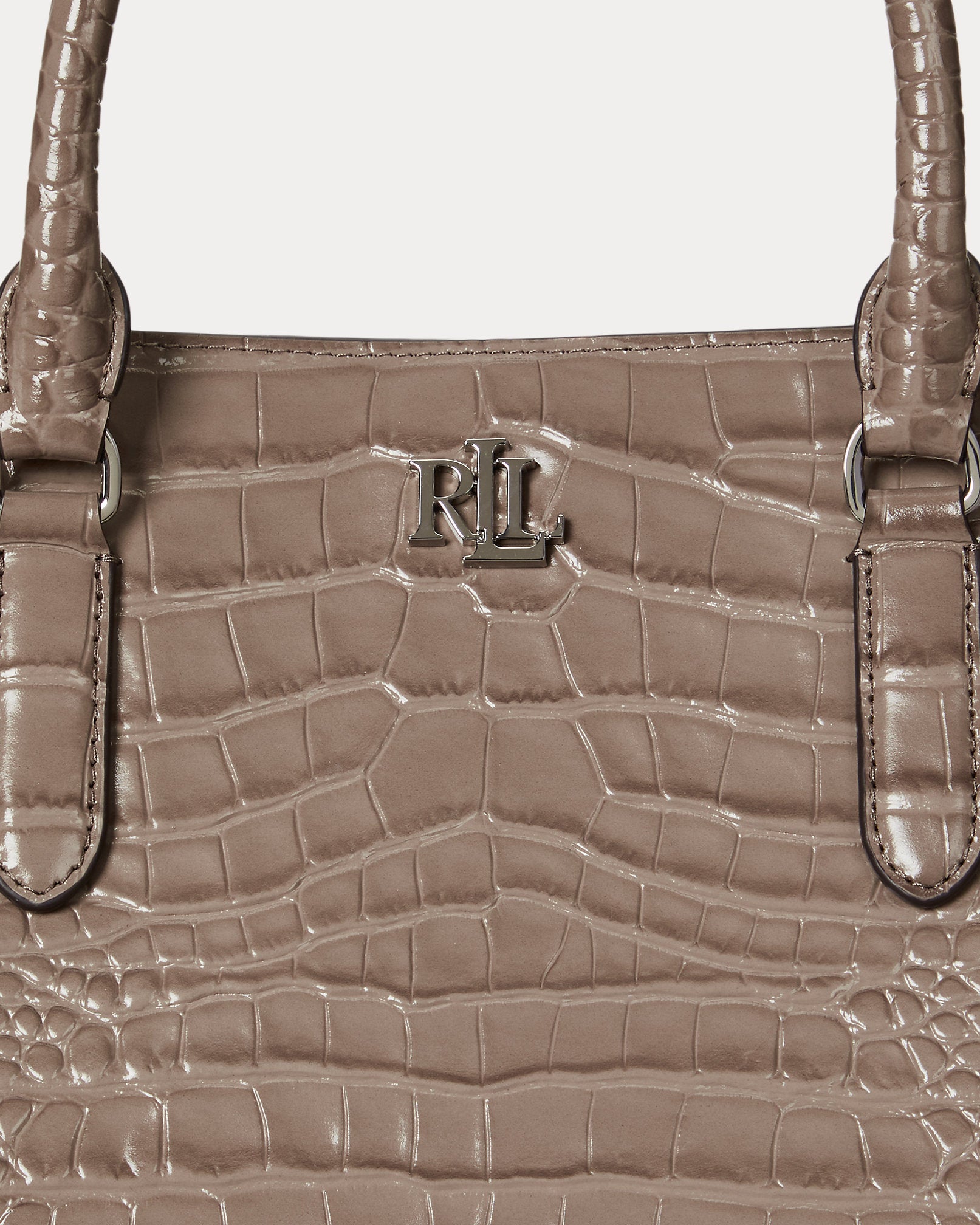 Ralph Lauren Embossed Leather Large Marcy Satchel