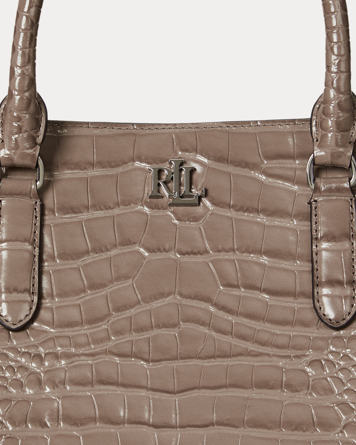 Ralph Lauren Embossed Leather Large Marcy Satchel