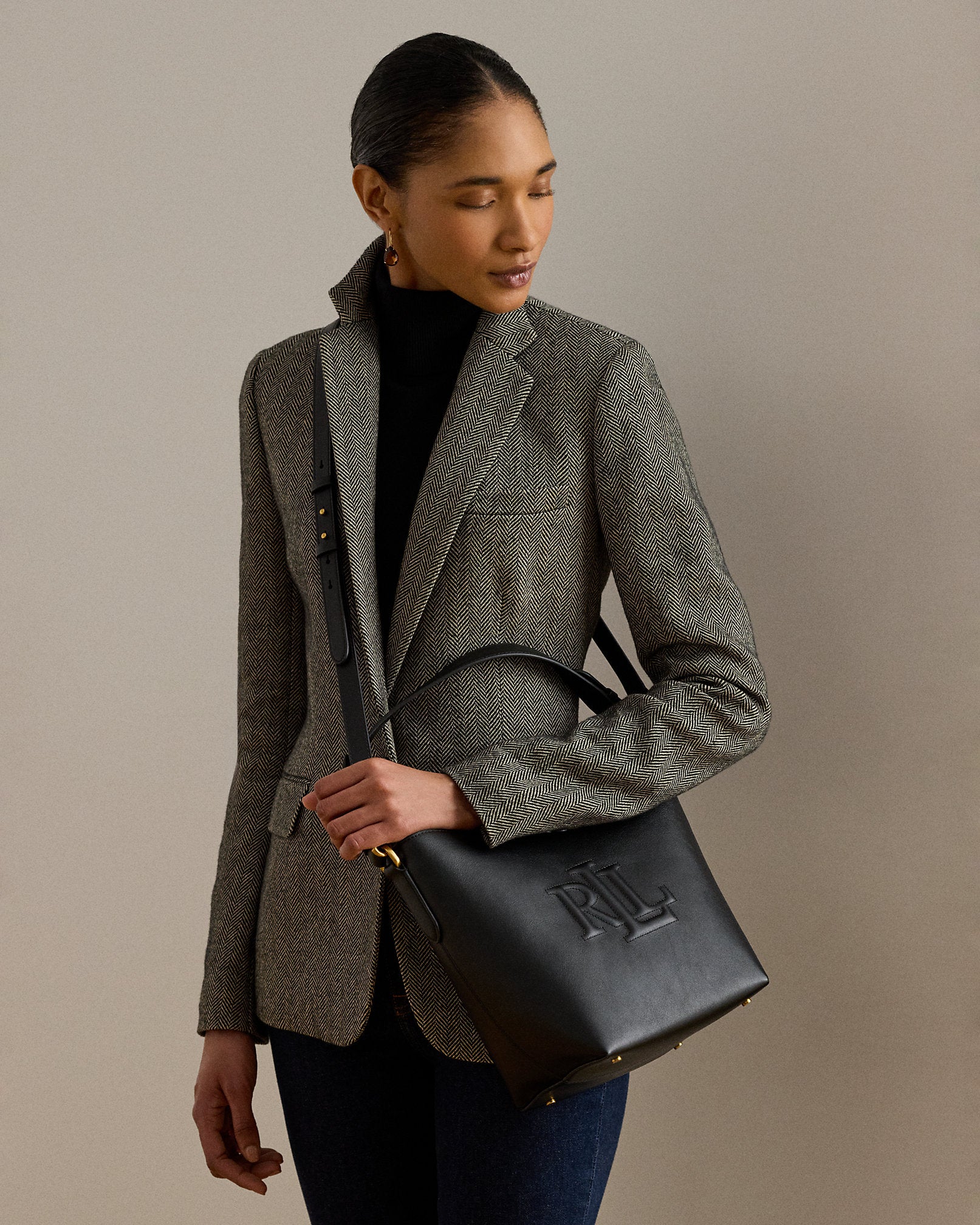 Ralph Lauren Leather Medium Witley Bucket Bag