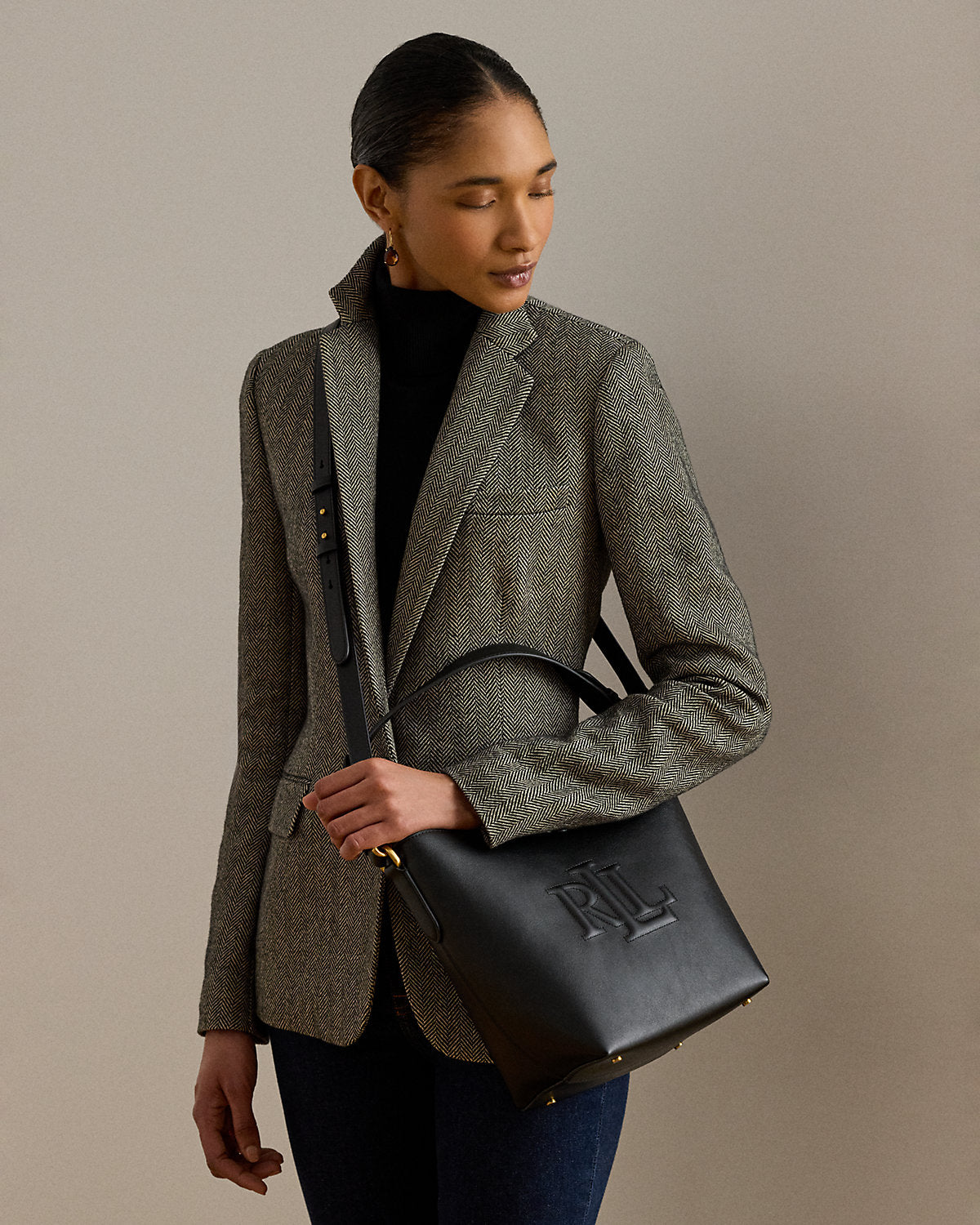 Ralph Lauren Leather Medium Witley Bucket Bag