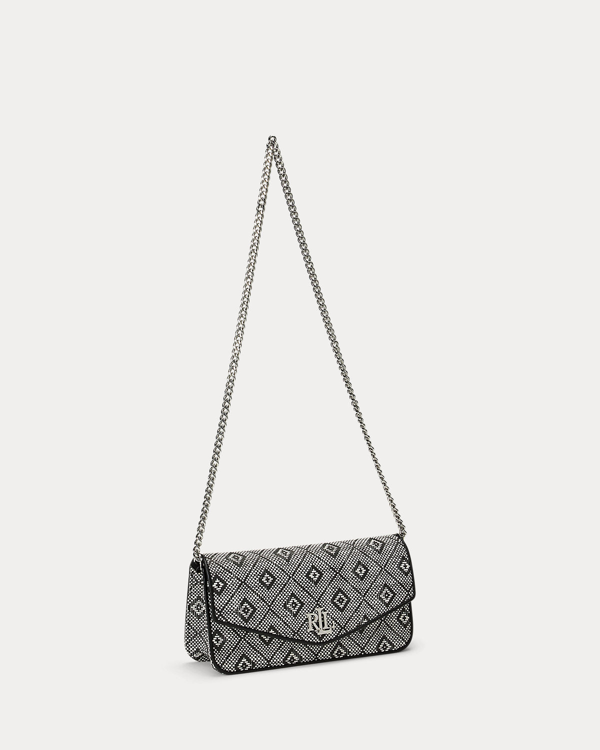 Ralph Lauren GeoMotif Woven Straw Medium Sawyer Bag