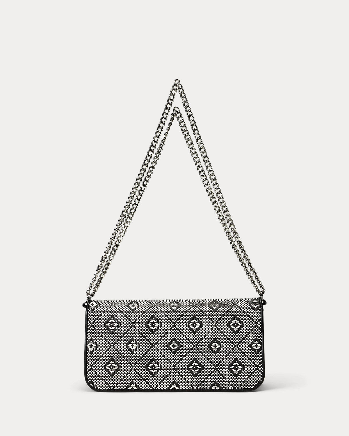 Ralph Lauren GeoMotif Woven Straw Medium Sawyer Bag