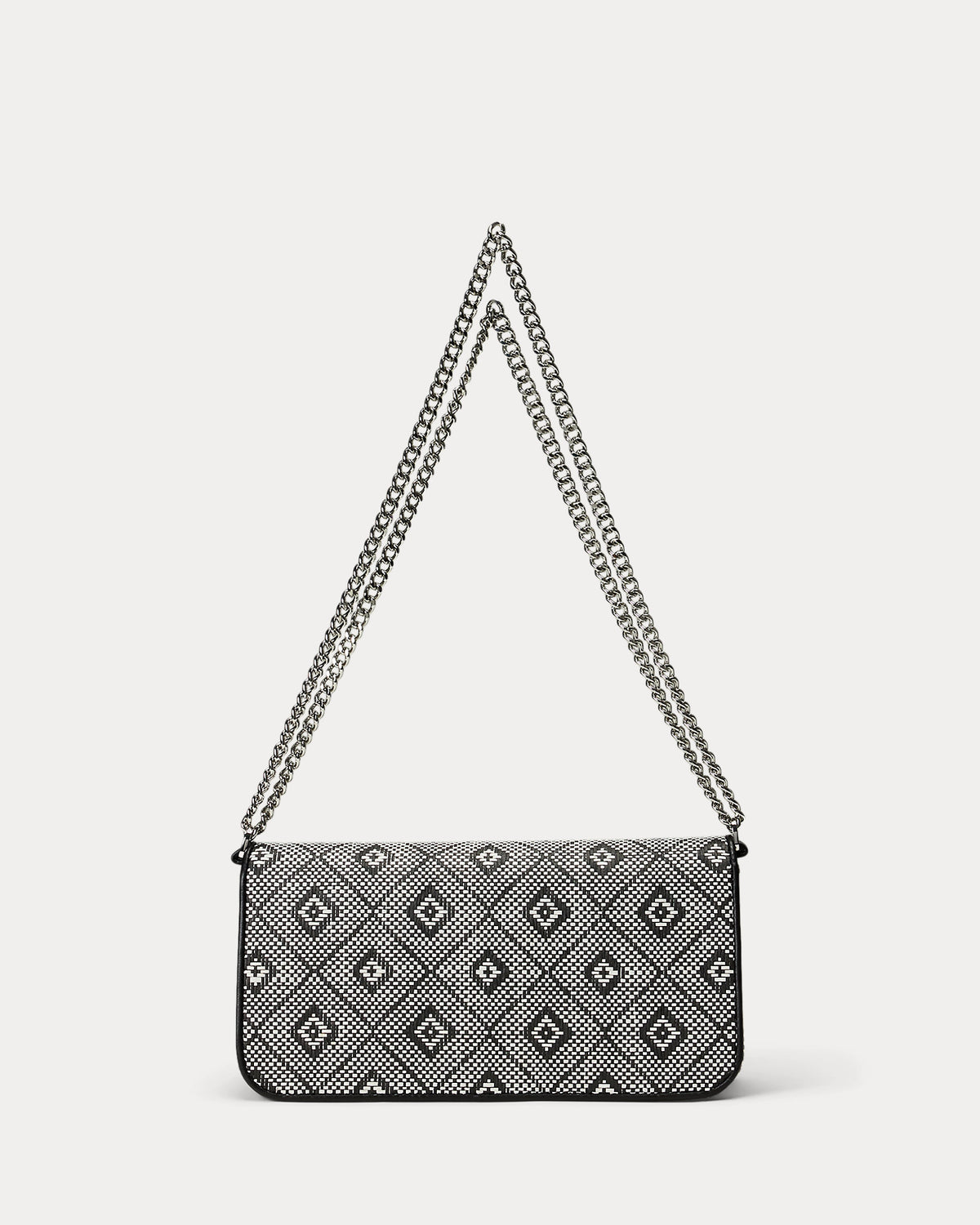 Ralph Lauren GeoMotif Woven Straw Medium Sawyer Bag