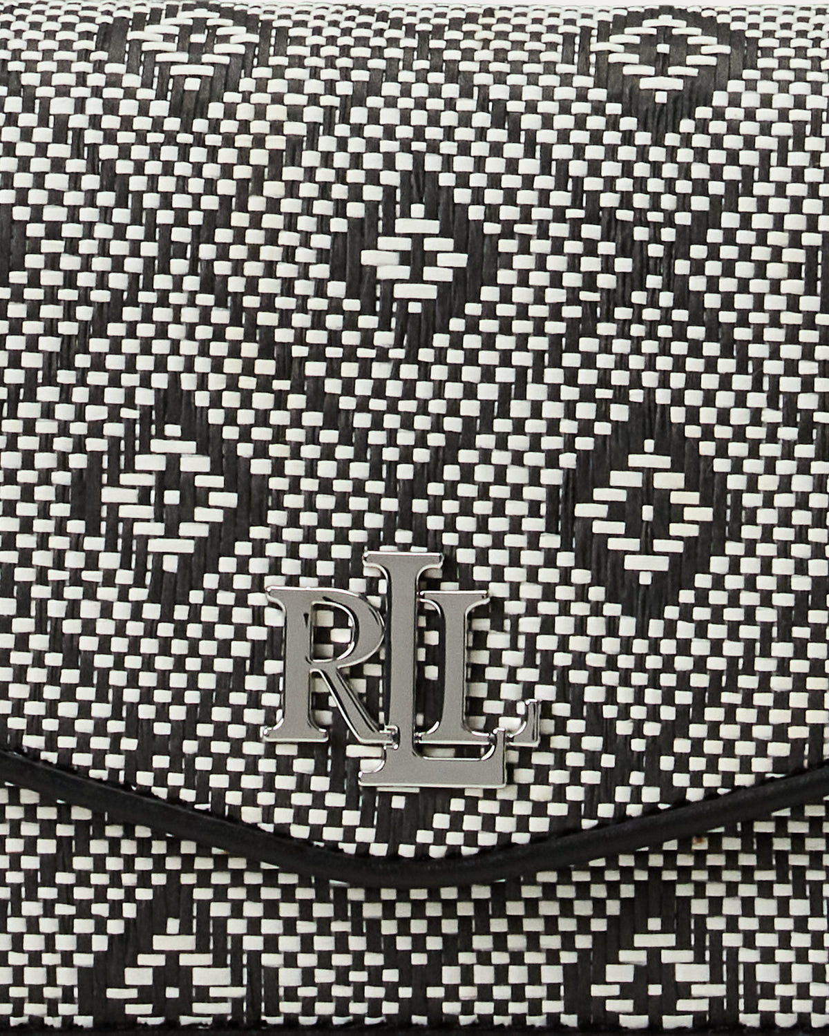 Ralph Lauren GeoMotif Woven Straw Medium Sawyer Bag