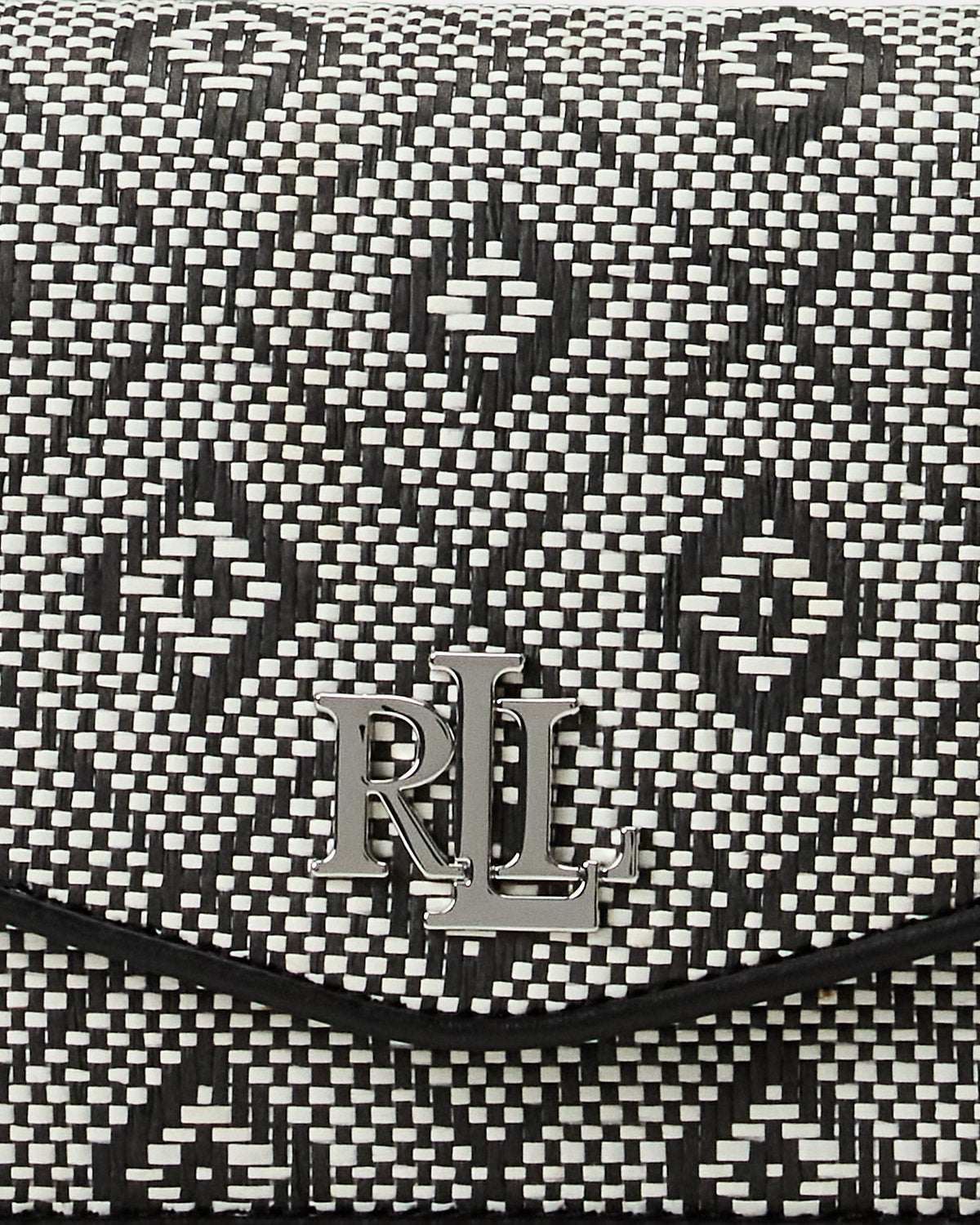 Ralph Lauren GeoMotif Woven Straw Medium Sawyer Bag
