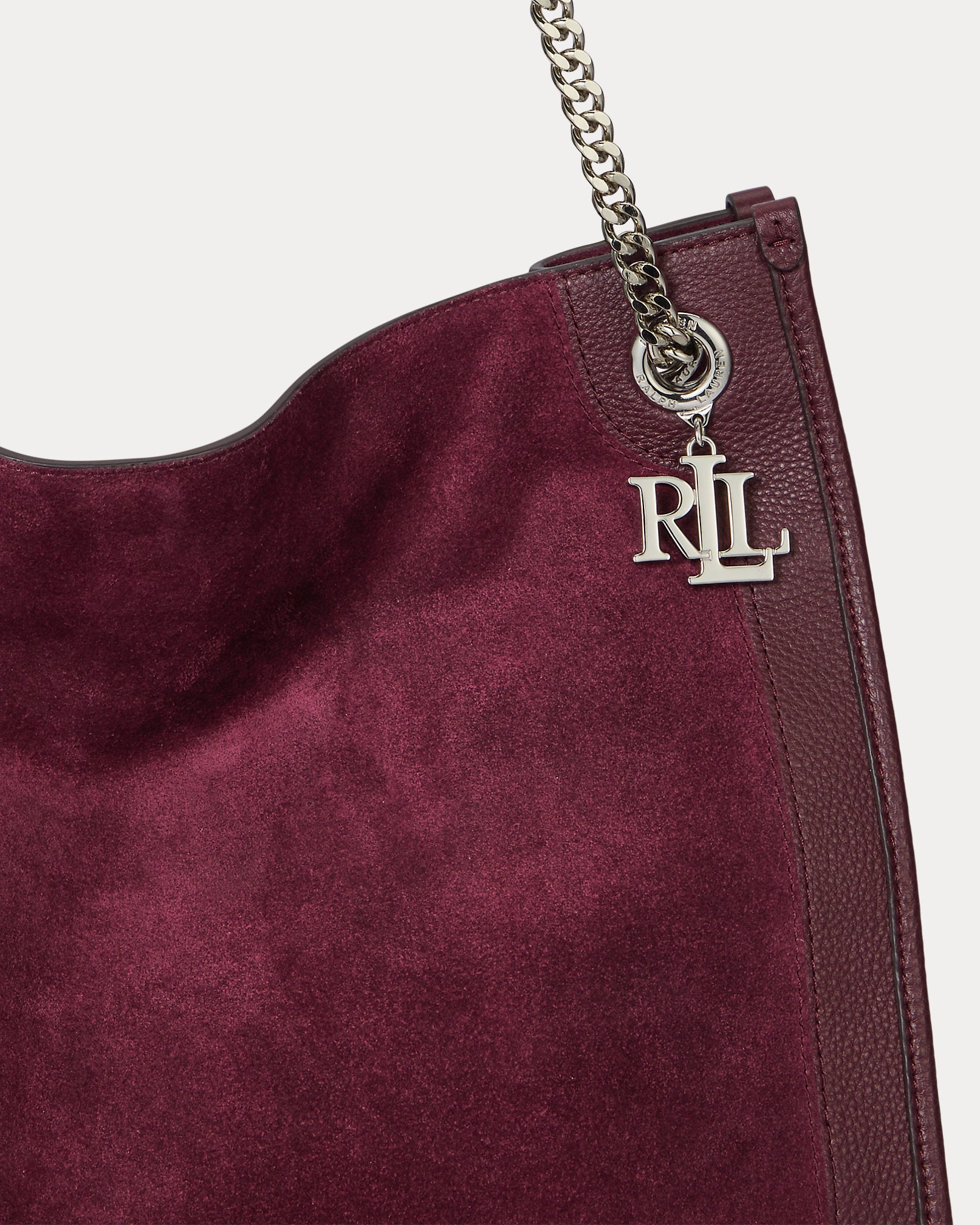 Ralph Lauren Suede Leather Large Bradley Tote Bag