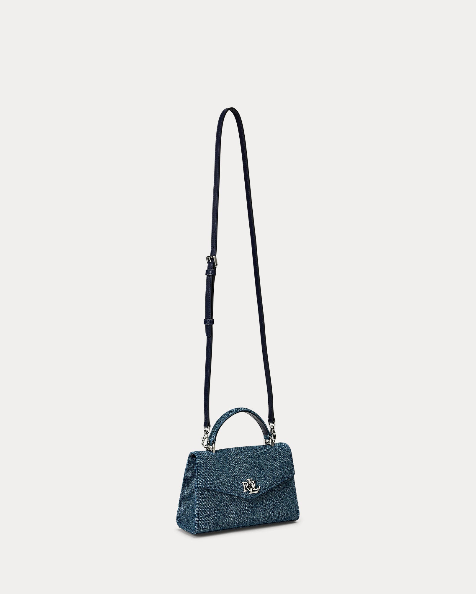 Ralph Lauren Washed Denim Small Farrah Satchel