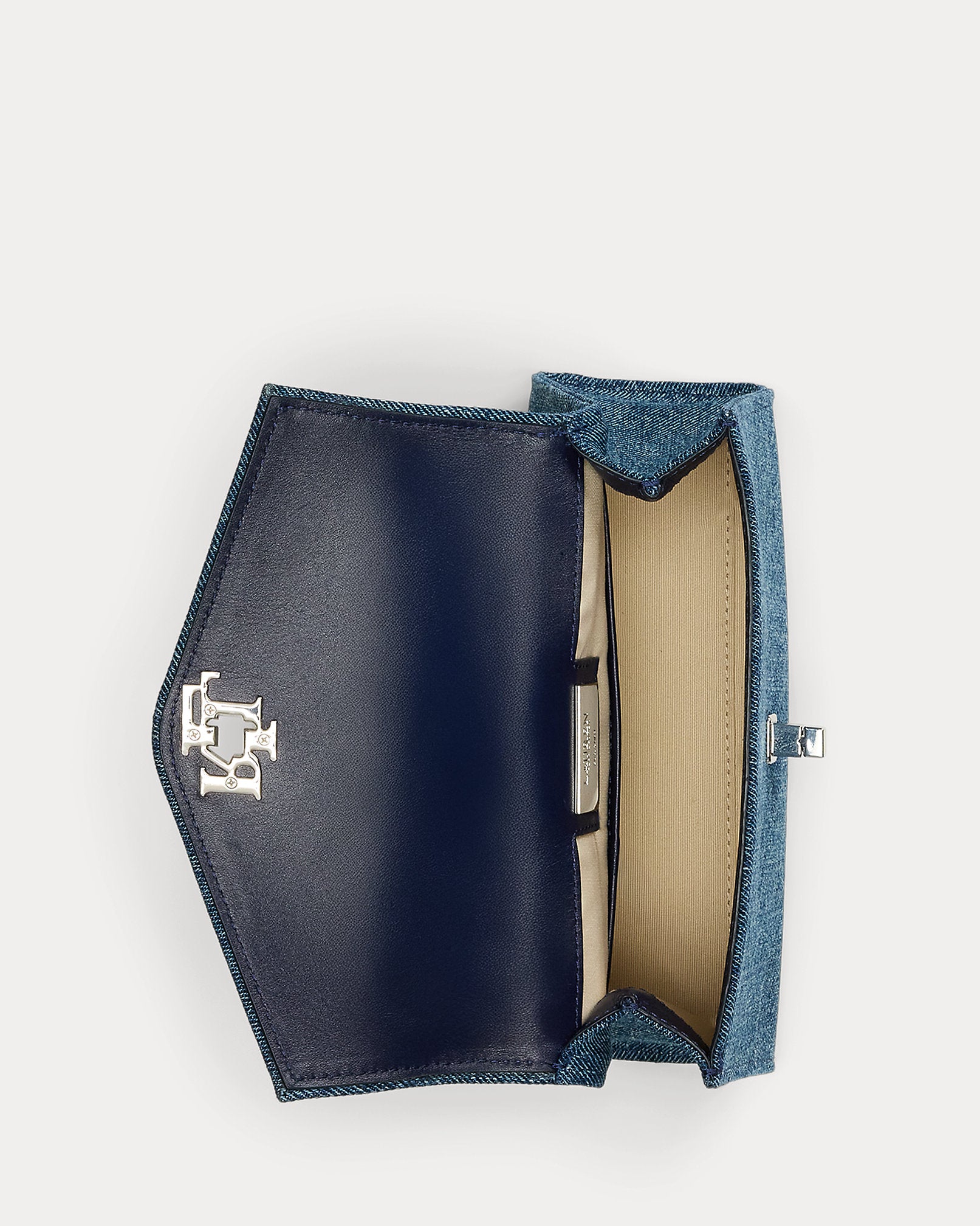 Ralph Lauren Washed Denim Small Farrah Satchel