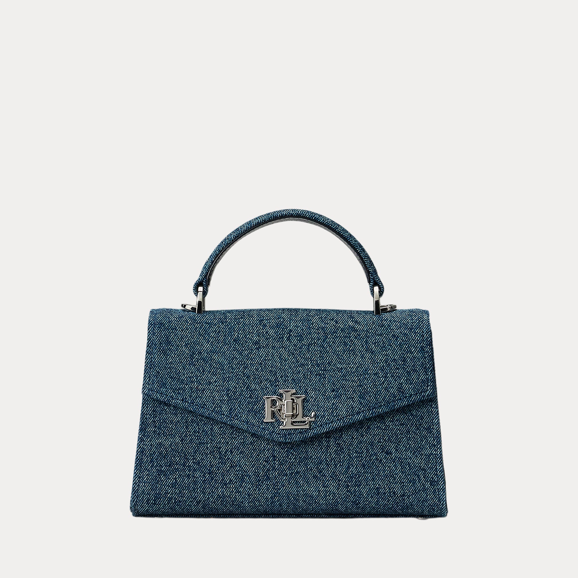 Ralph Lauren Washed Denim Small Farrah Satchel