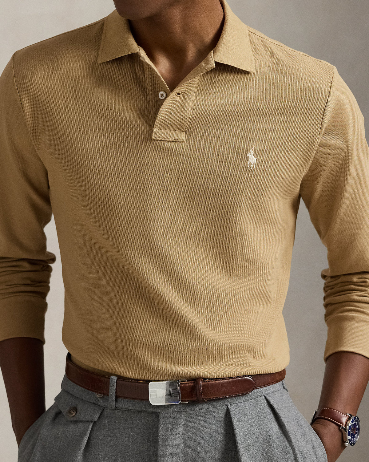 Ralph Lauren Mesh LongSleeve Polo Shirt All Fits
