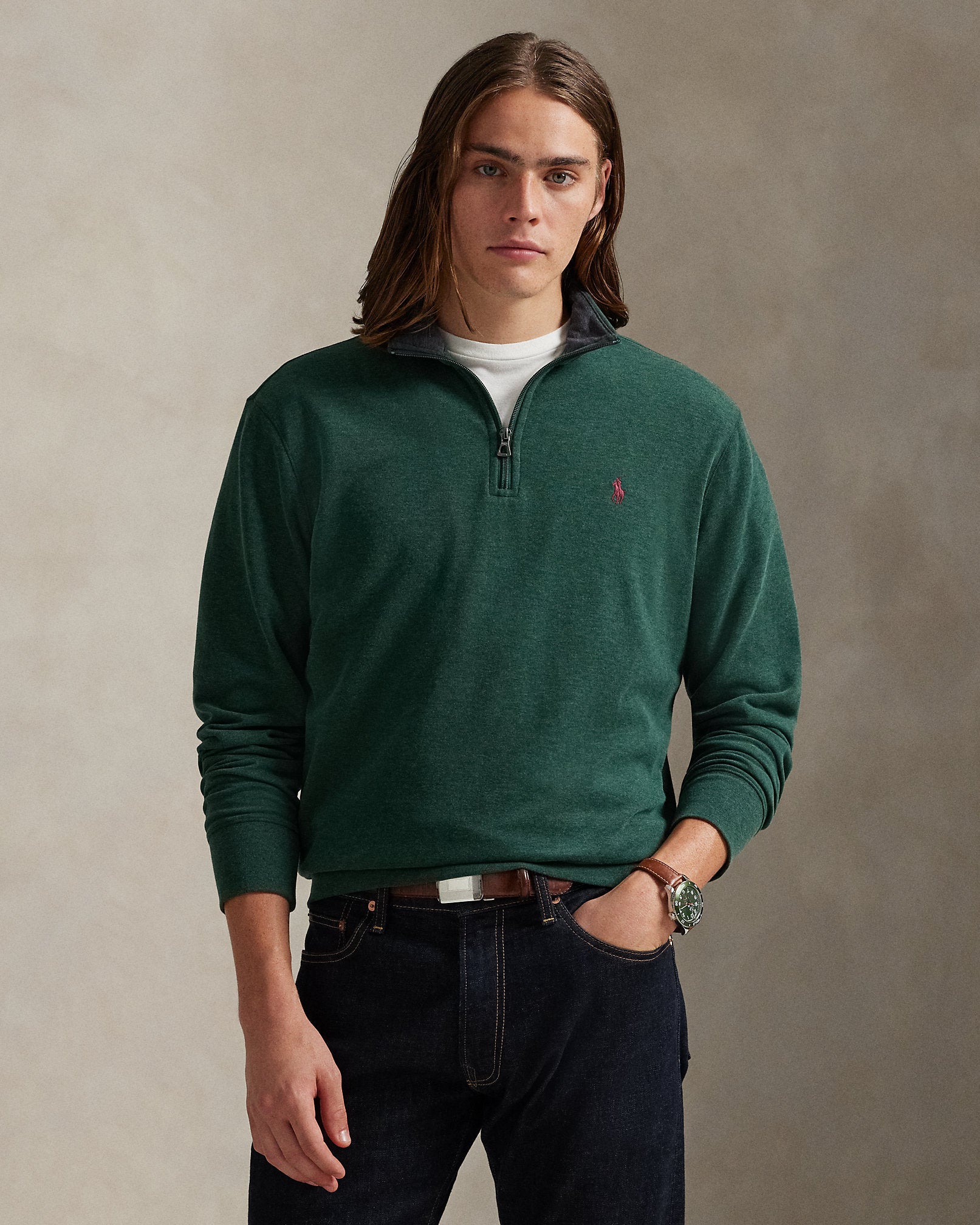 Ralph Lauren Luxury Jersey QuarterZip Pullover