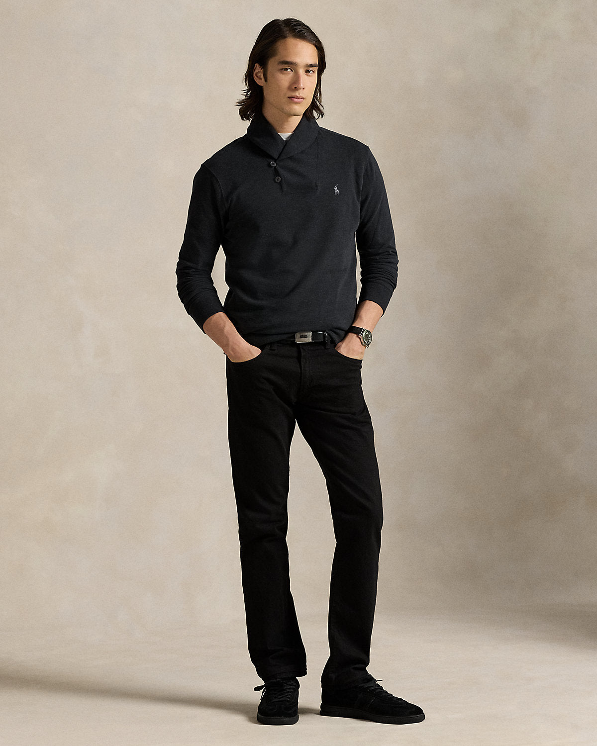 Ralph Lauren Luxury Jersey ShawlCollar Pullover