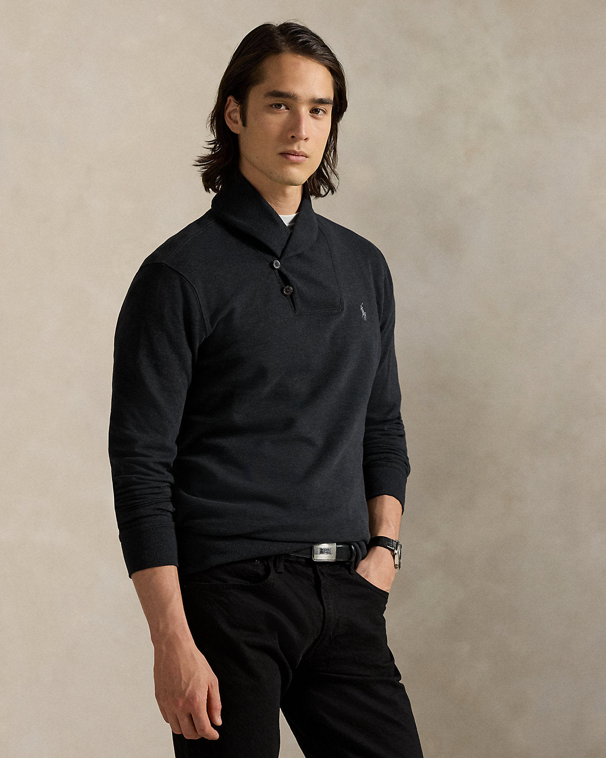 Ralph Lauren Luxury Jersey ShawlCollar Pullover