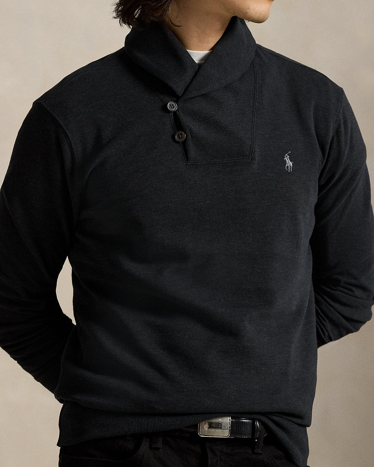 Ralph Lauren Luxury Jersey ShawlCollar Pullover