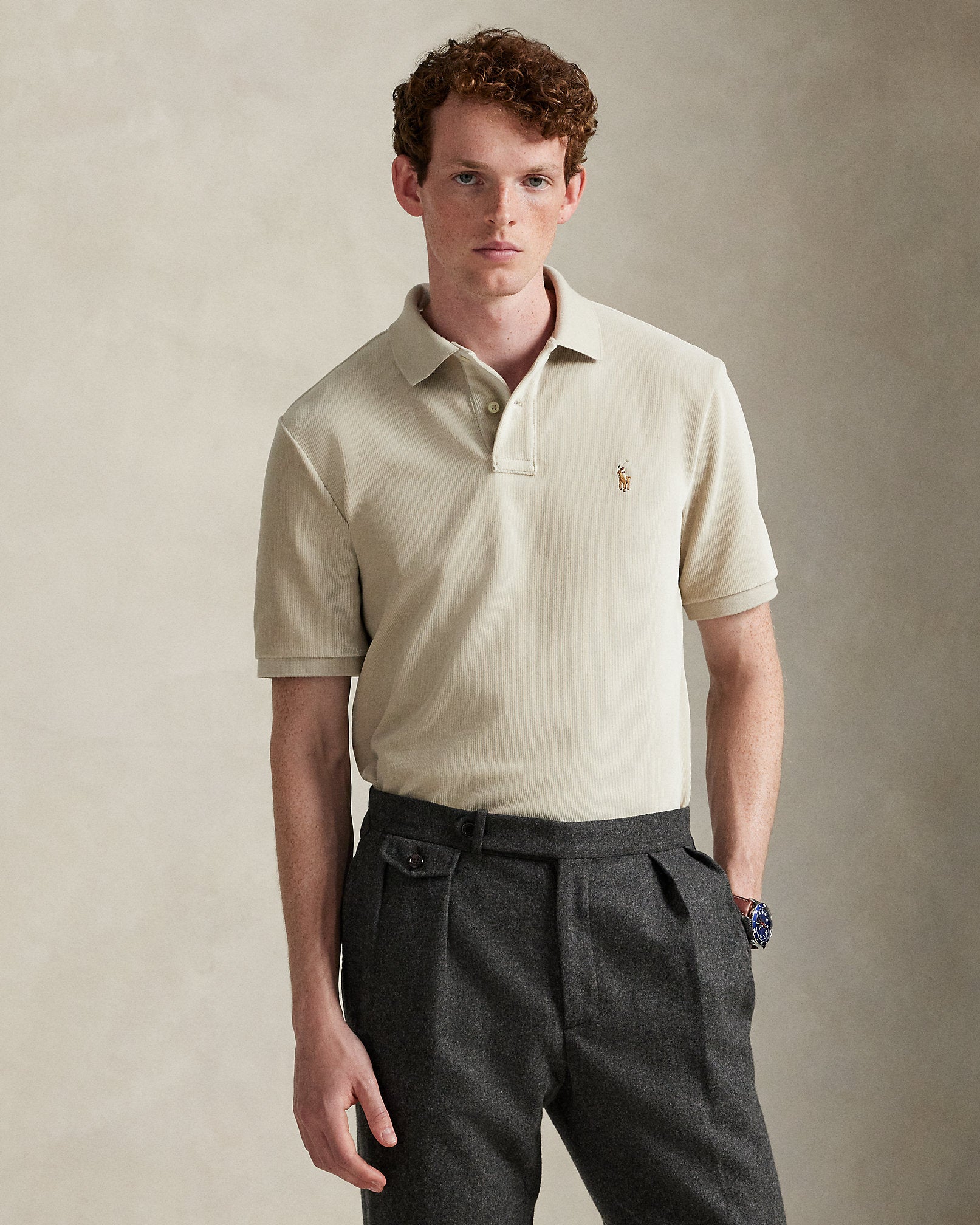 Ralph Lauren Classic Fit Knit Corduroy Polo Shirt
