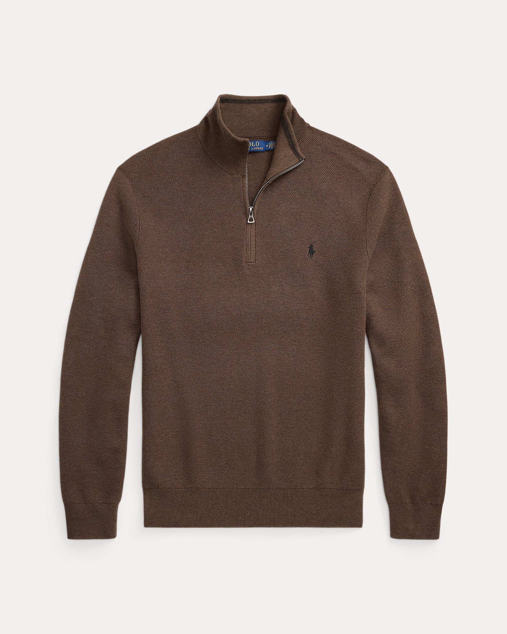 Ralph Lauren MeshKnit Cotton QuarterZip Sweater