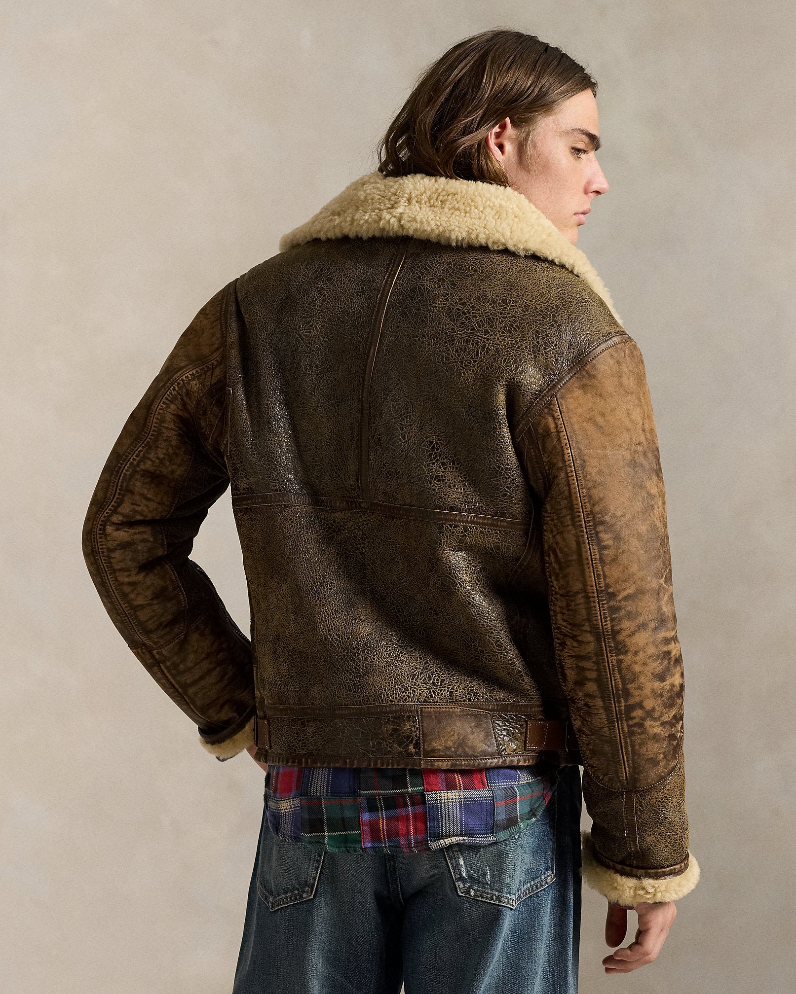 Ralph Lauren LeatherTrim Shearling Flight Jacket