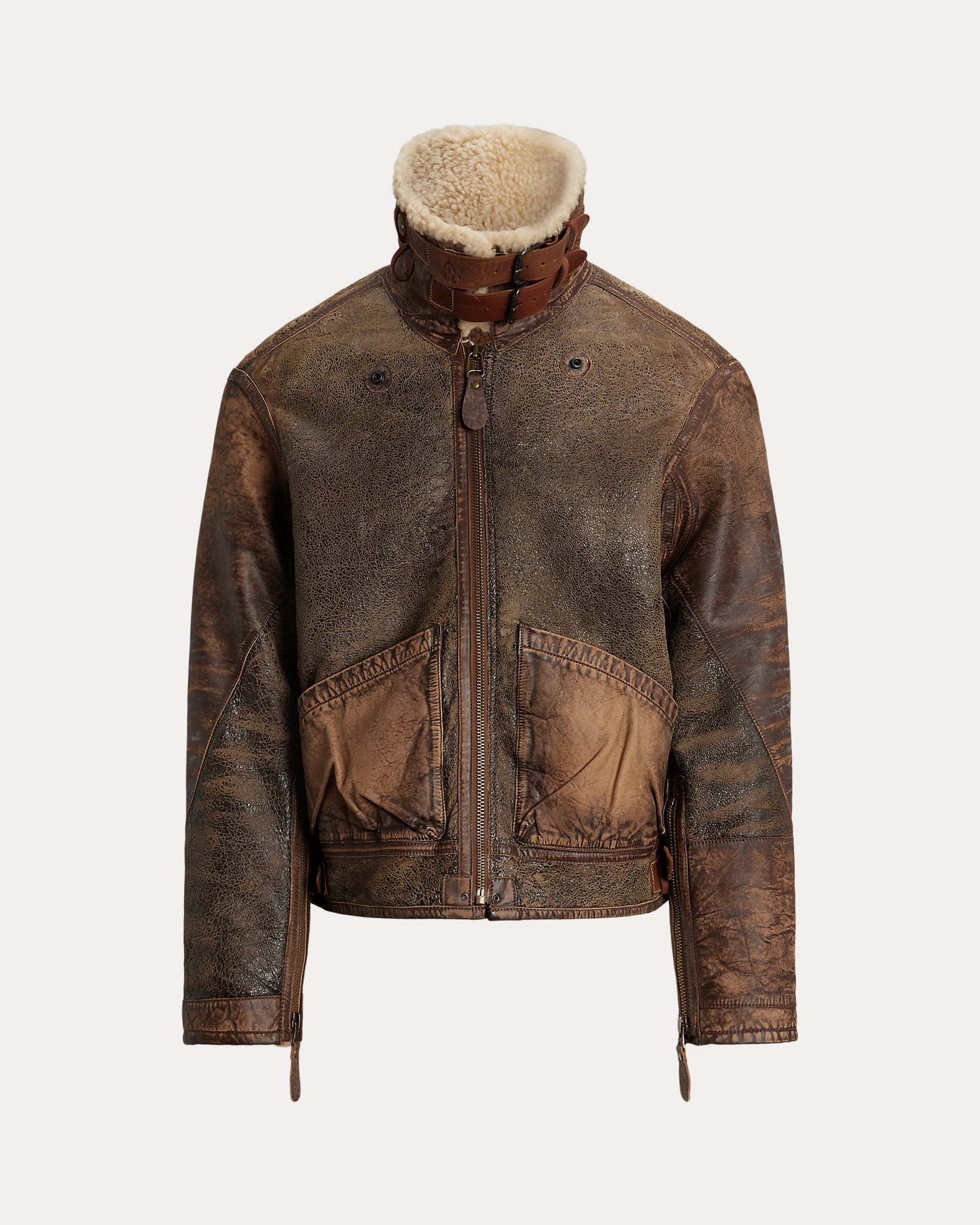 Ralph Lauren LeatherTrim Shearling Flight Jacket