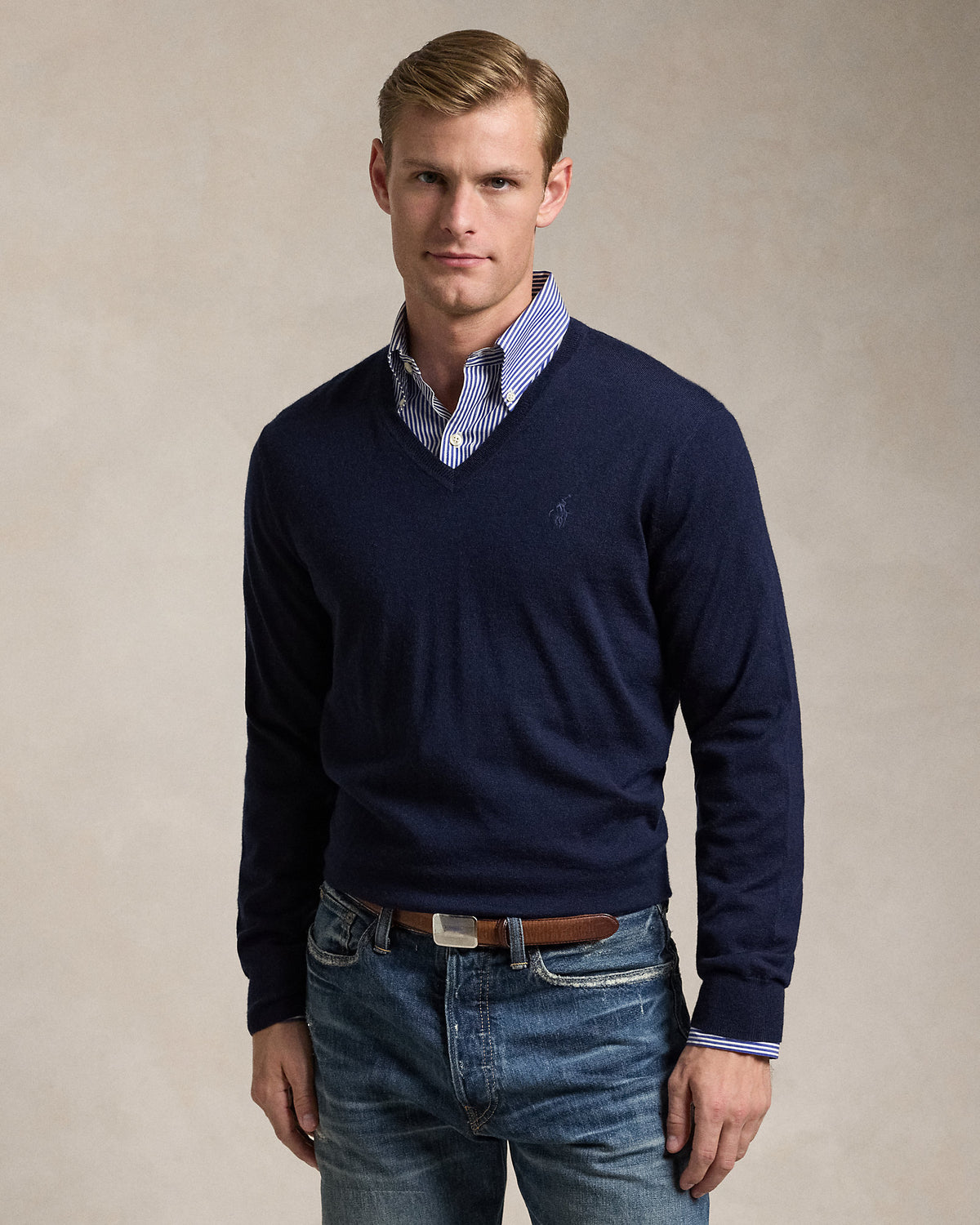 Ralph Lauren Washable Wool VNeck Sweater