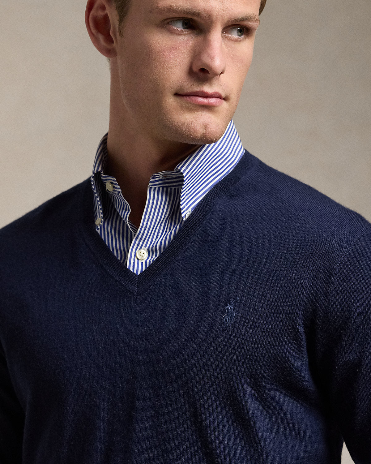Ralph Lauren Washable Wool VNeck Sweater