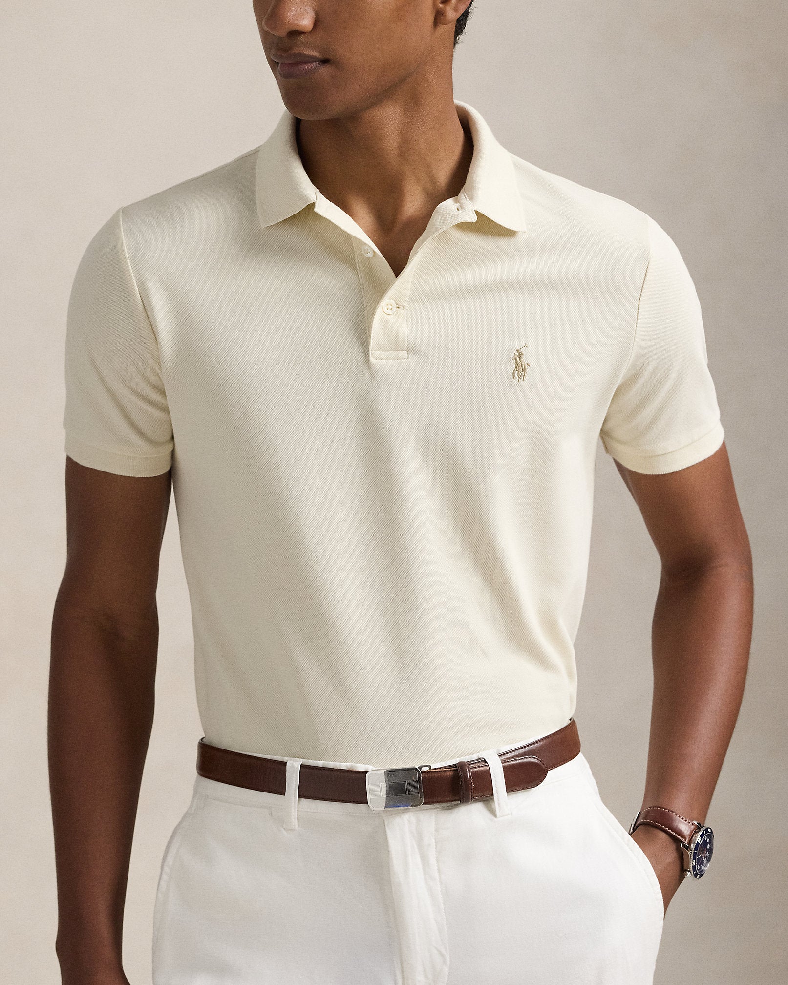 Ralph Lauren Custom Slim Fit Stretch Mesh Polo Shirt