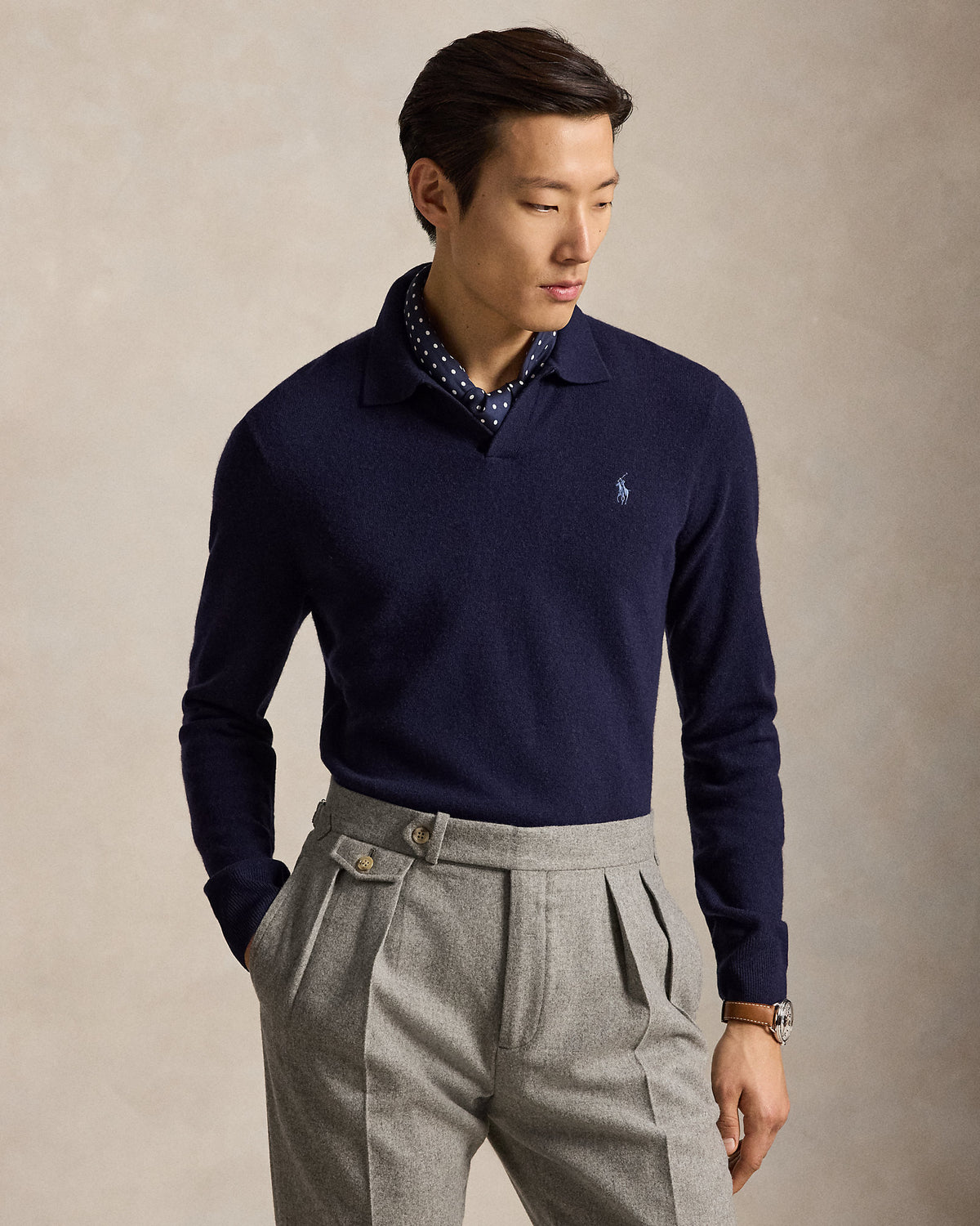 Ralph Lauren Wool JohnnyCollar Sweater