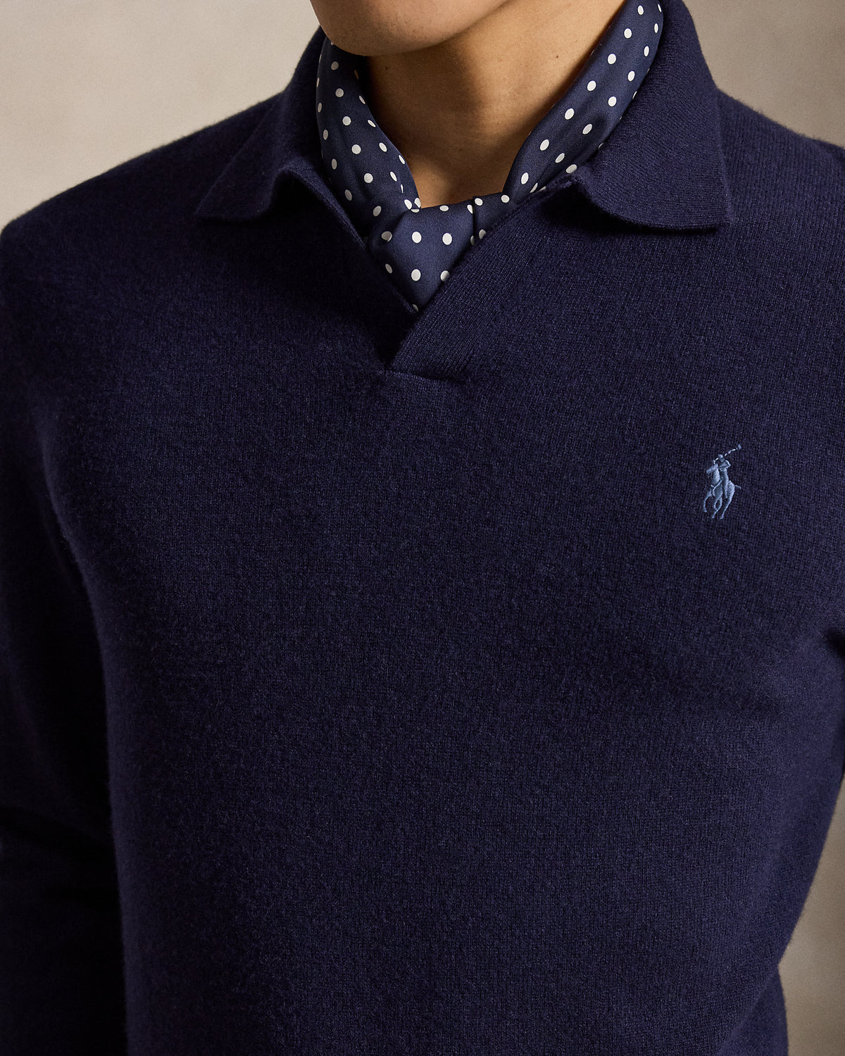 Ralph Lauren Wool JohnnyCollar Sweater