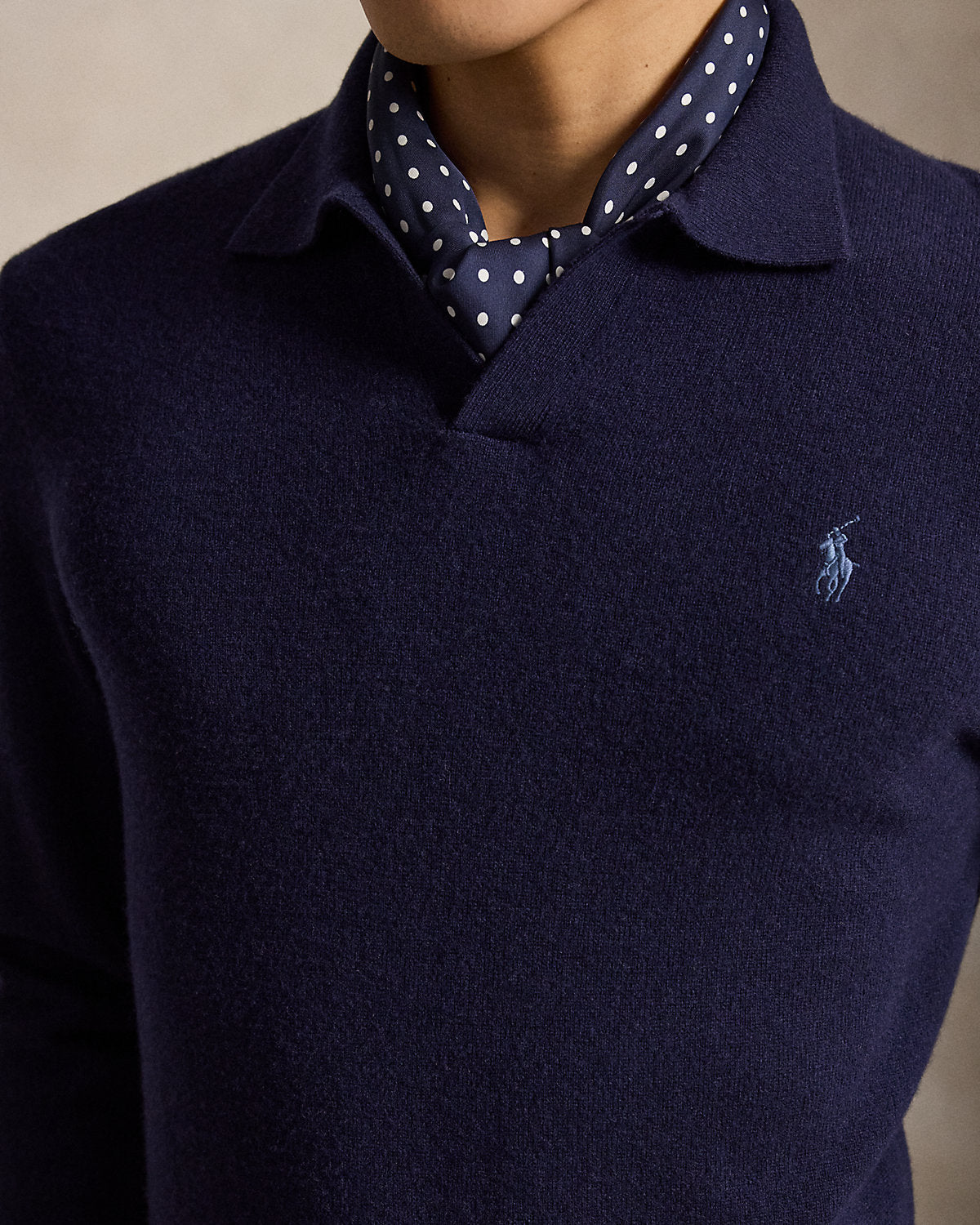 Ralph Lauren Wool JohnnyCollar Sweater