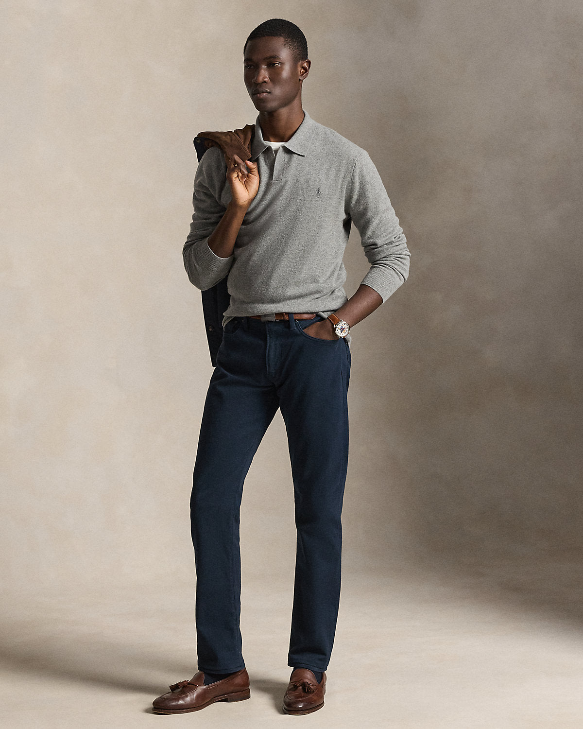 Ralph Lauren Wool JohnnyCollar Sweater