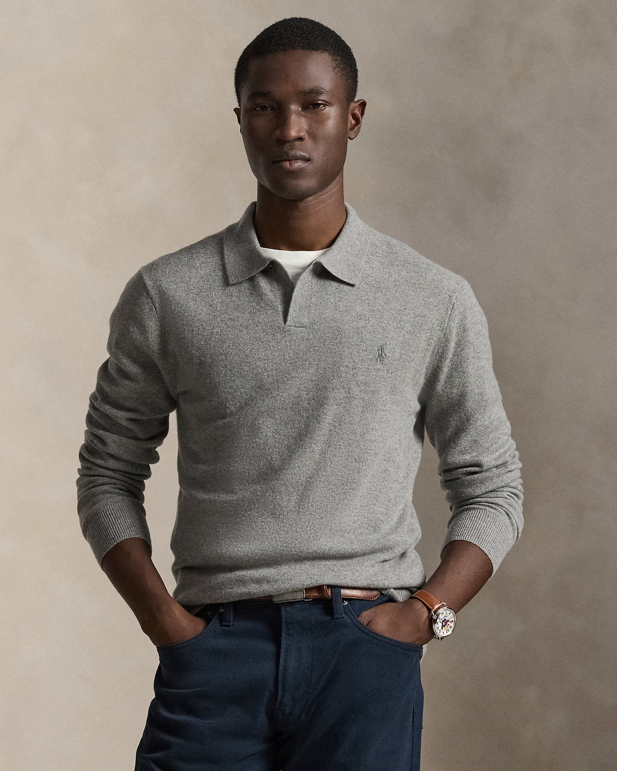 Ralph Lauren Wool JohnnyCollar Sweater