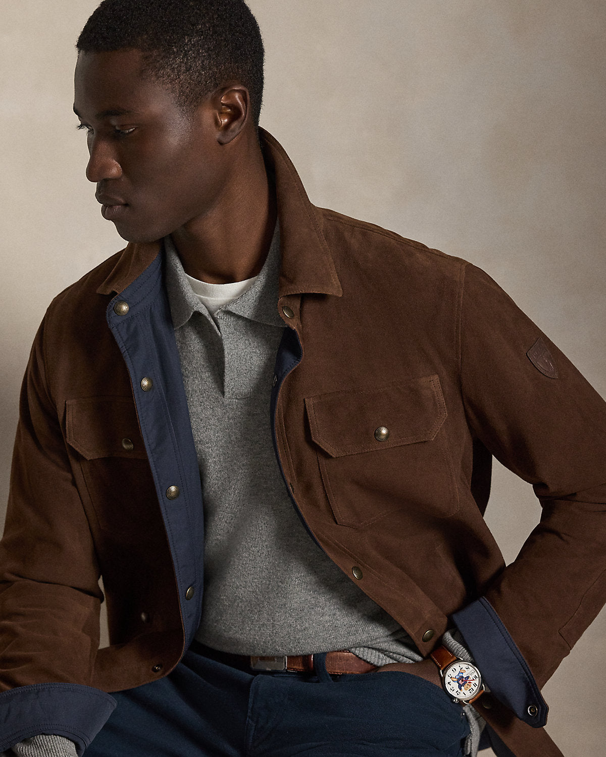 Ralph Lauren Wool JohnnyCollar Sweater