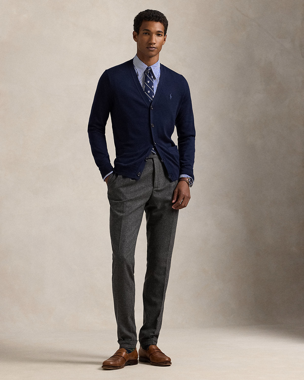 Ralph Lauren Slim Fit Washable Wool VNeck Cardigan