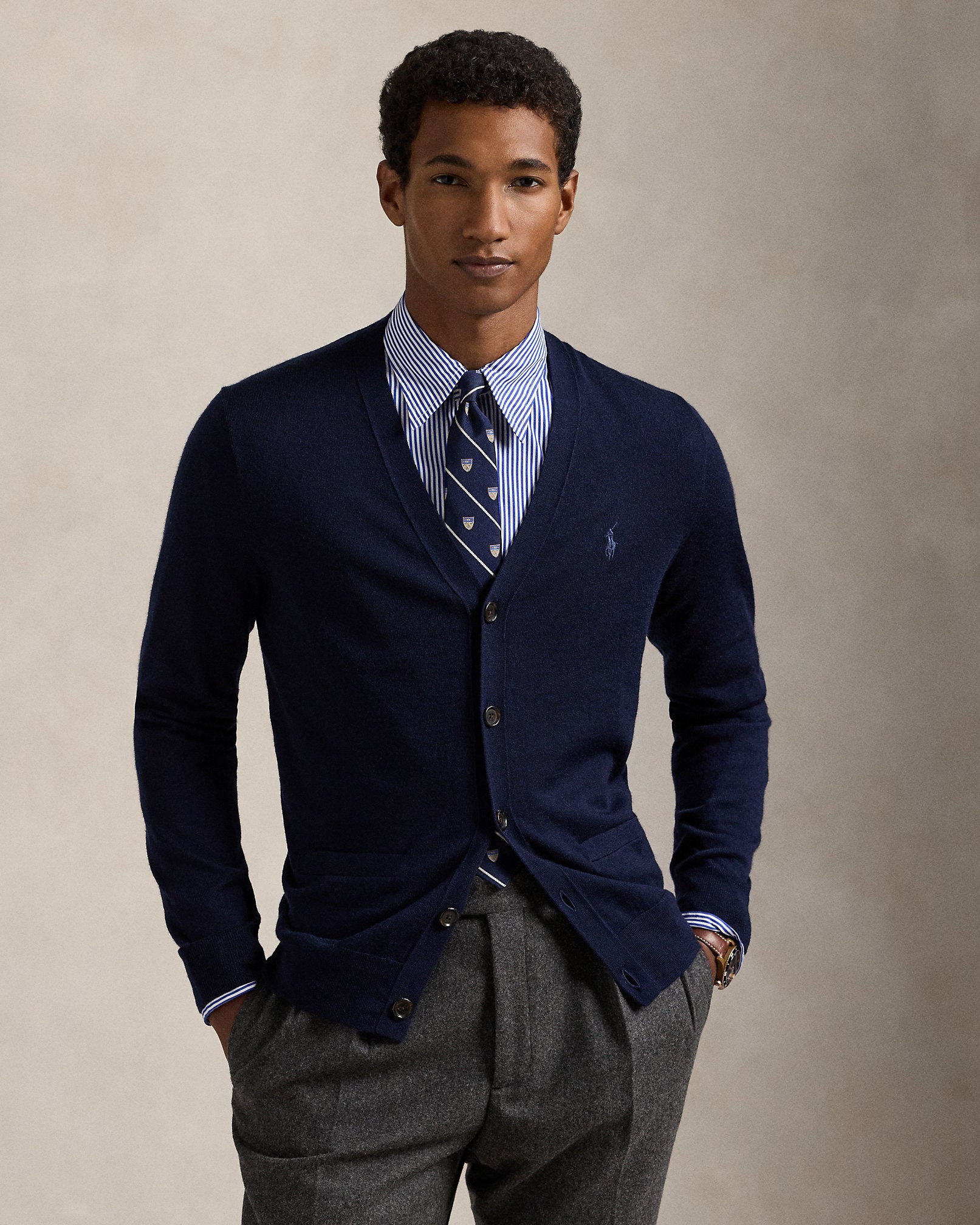 Ralph Lauren Slim Fit Washable Wool VNeck Cardigan