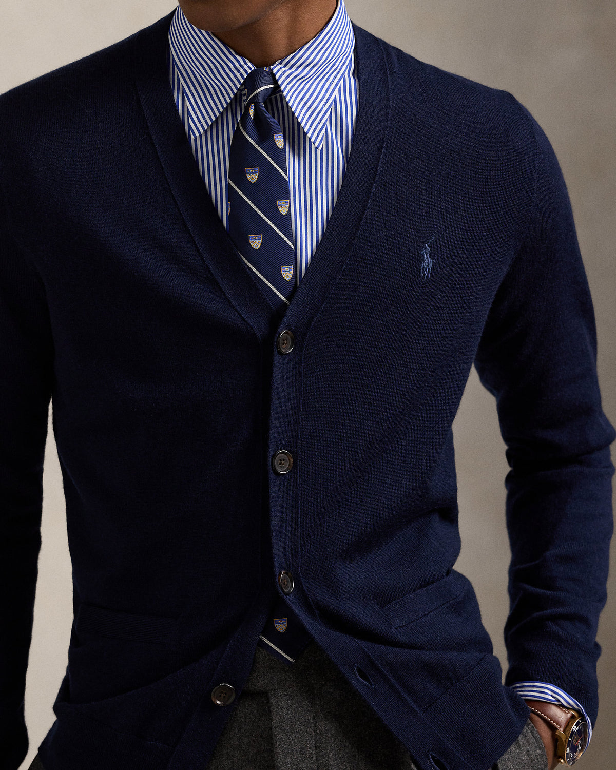 Ralph Lauren Slim Fit Washable Wool VNeck Cardigan