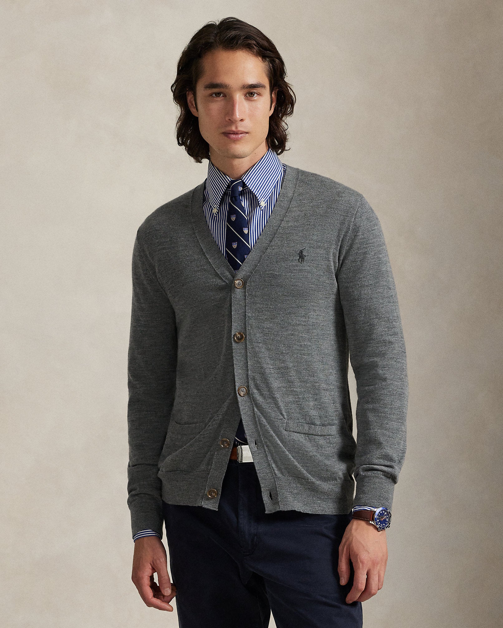 Ralph Lauren Slim Fit Washable Wool VNeck Cardigan