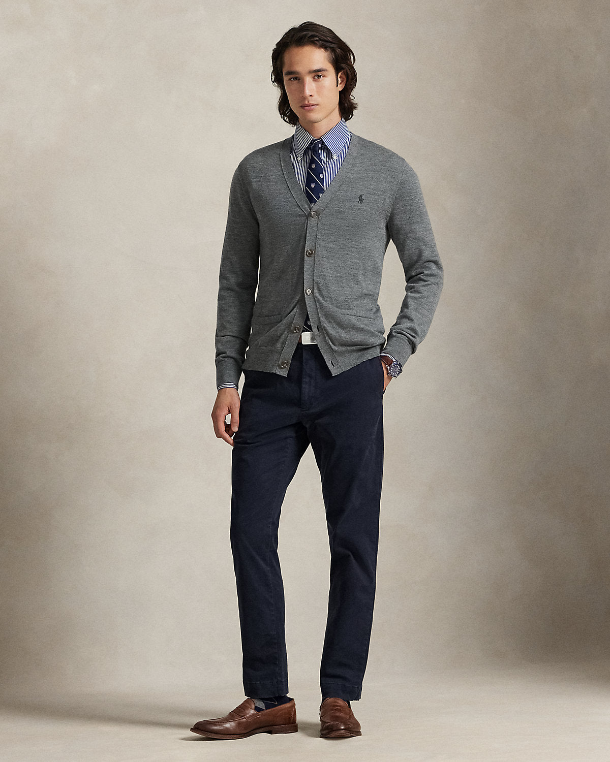 Ralph Lauren Slim Fit Washable Wool VNeck Cardigan