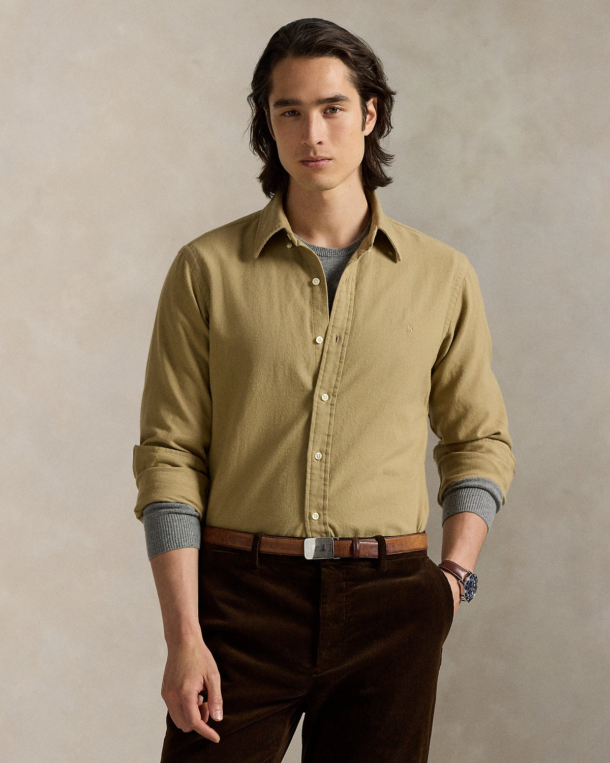Ralph Lauren Classic Fit Brushed Flannel Shirt