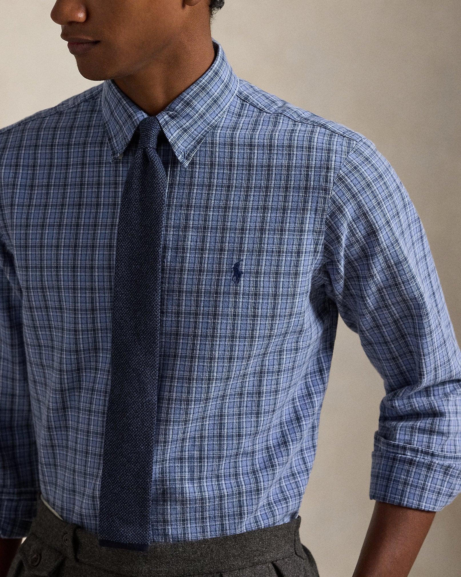 Ralph Lauren Classic Fit Plaid Brushed Oxford Shirt