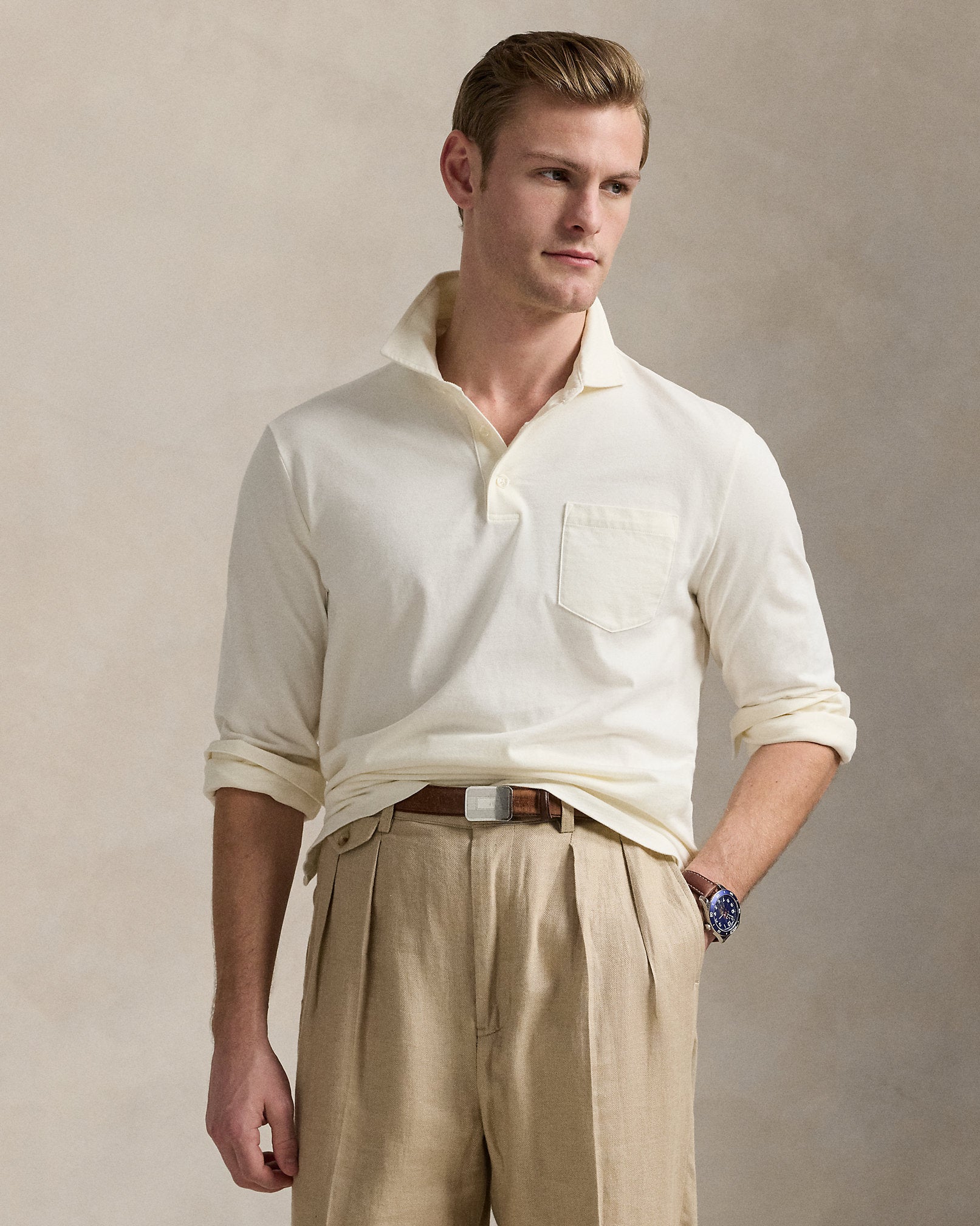 Ralph Lauren Classic Fit Sueded Jersey Polo Shirt
