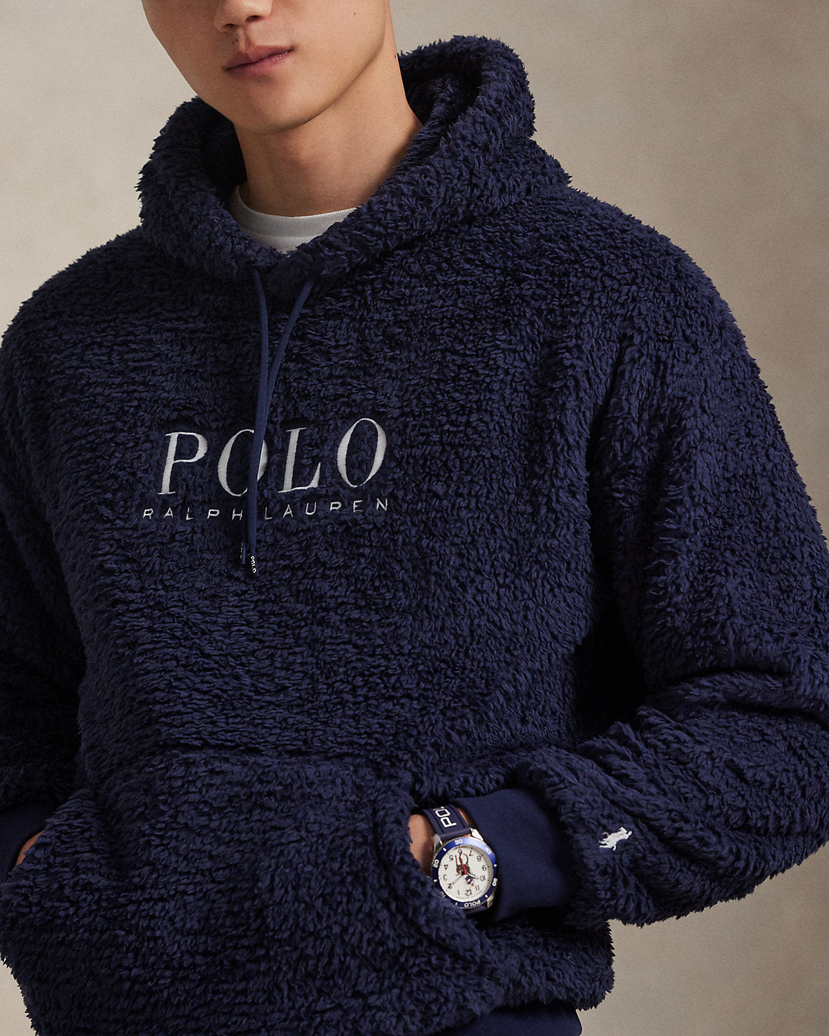 Ralph Lauren Logo Pile Fleece Hoodie