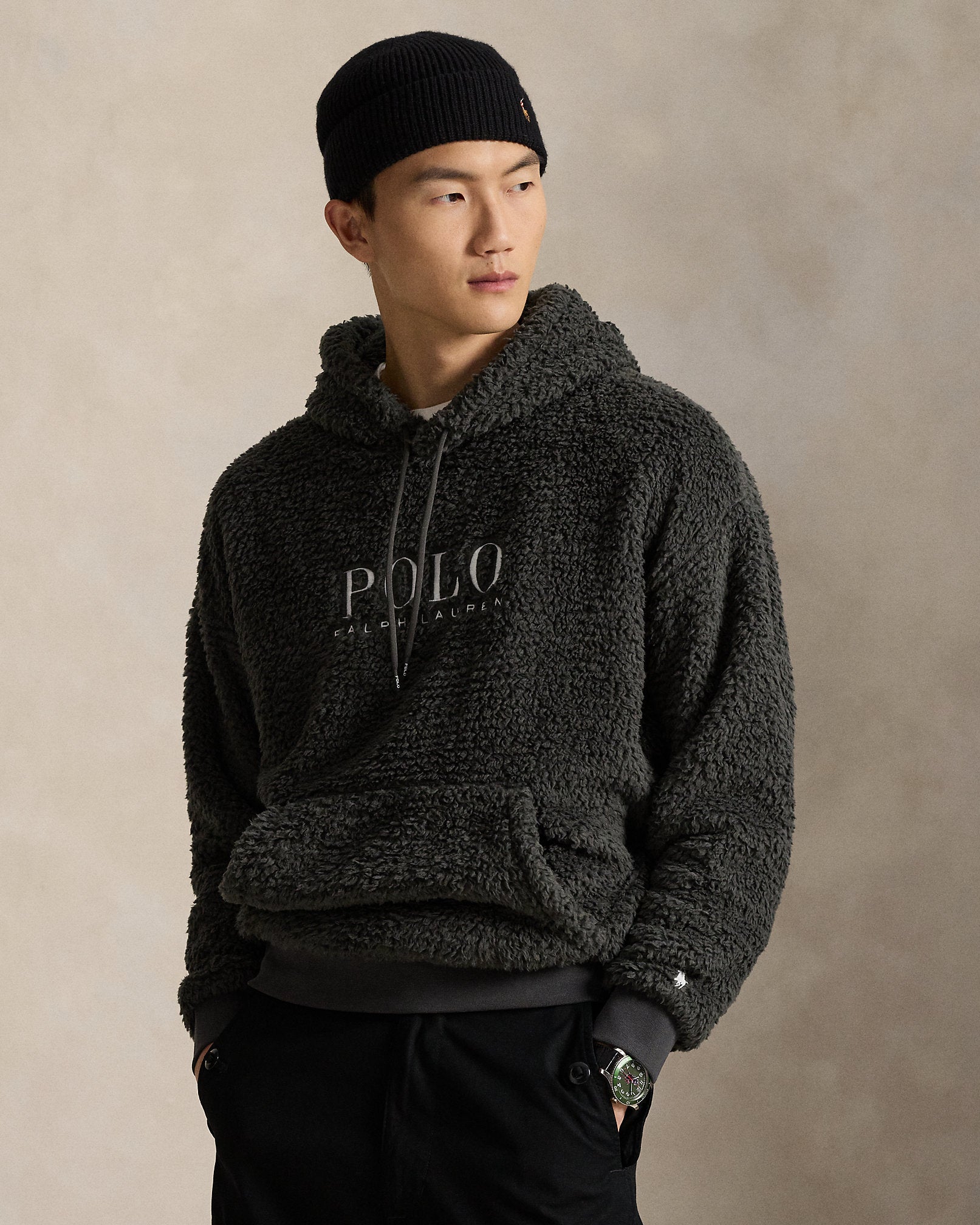 Ralph Lauren Logo Pile Fleece Hoodie
