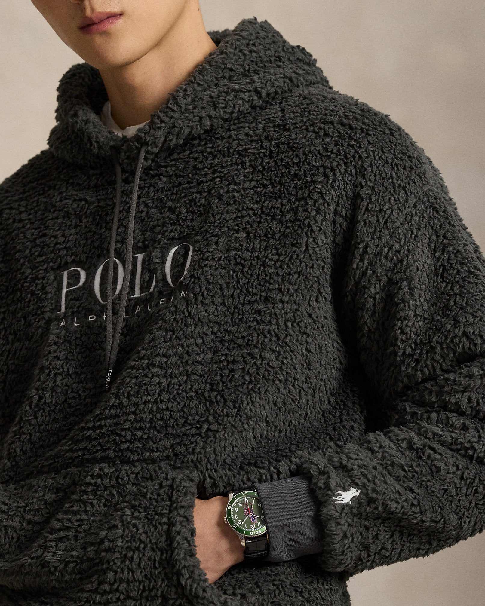 Ralph Lauren Logo Pile Fleece Hoodie