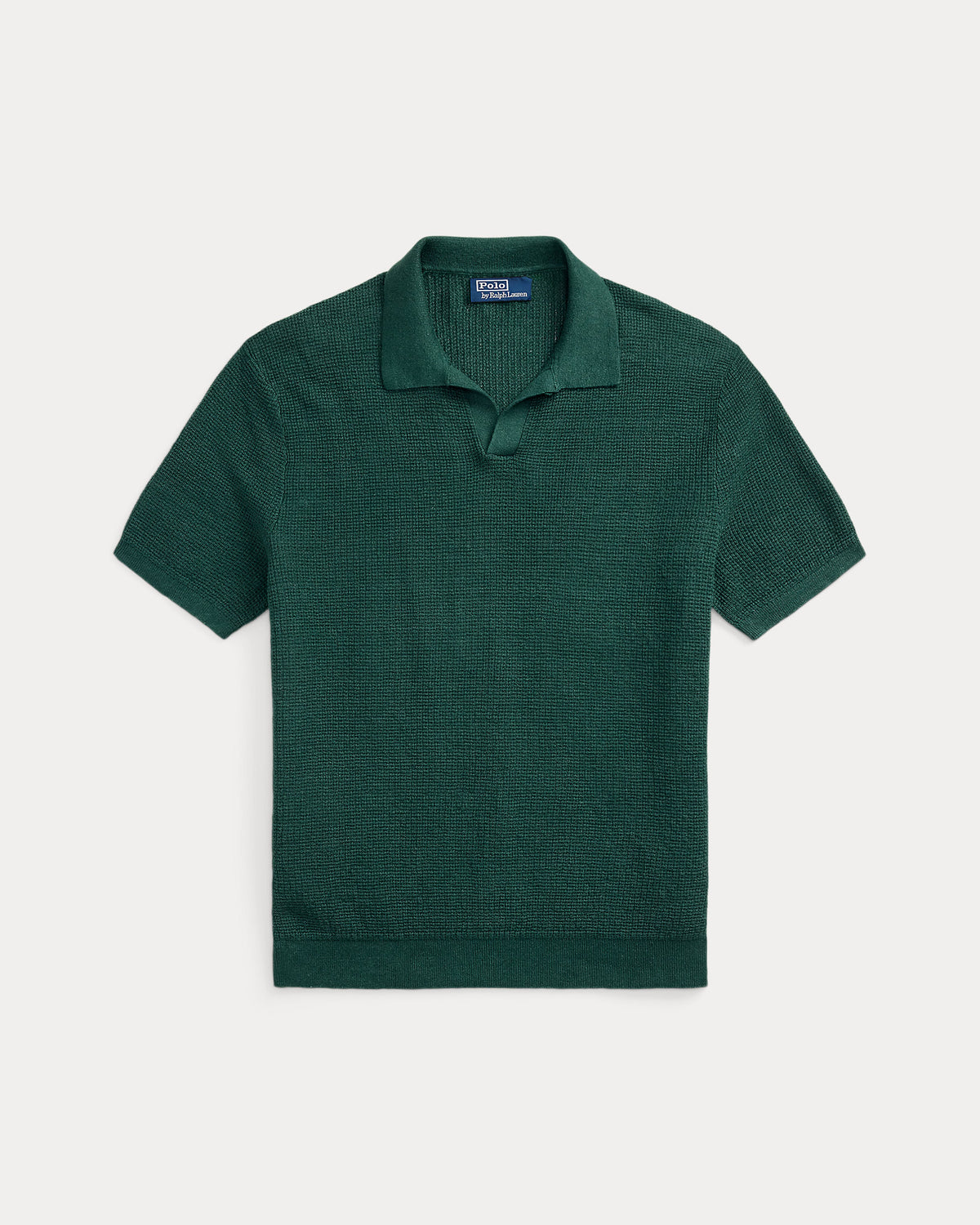 Ralph Lauren MeshKnit Linen JohnnyCollar Sweater