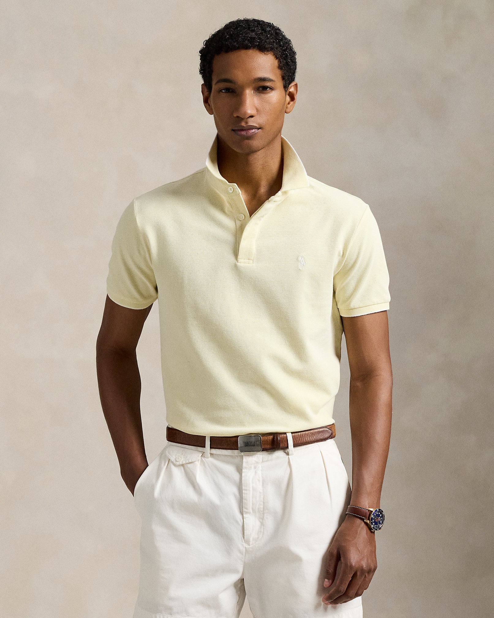 Ralph Lauren Custom Slim Fit Stretch Oxford Mesh Polo