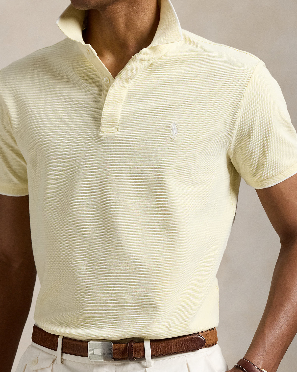 Ralph Lauren Custom Slim Fit Stretch Oxford Mesh Polo