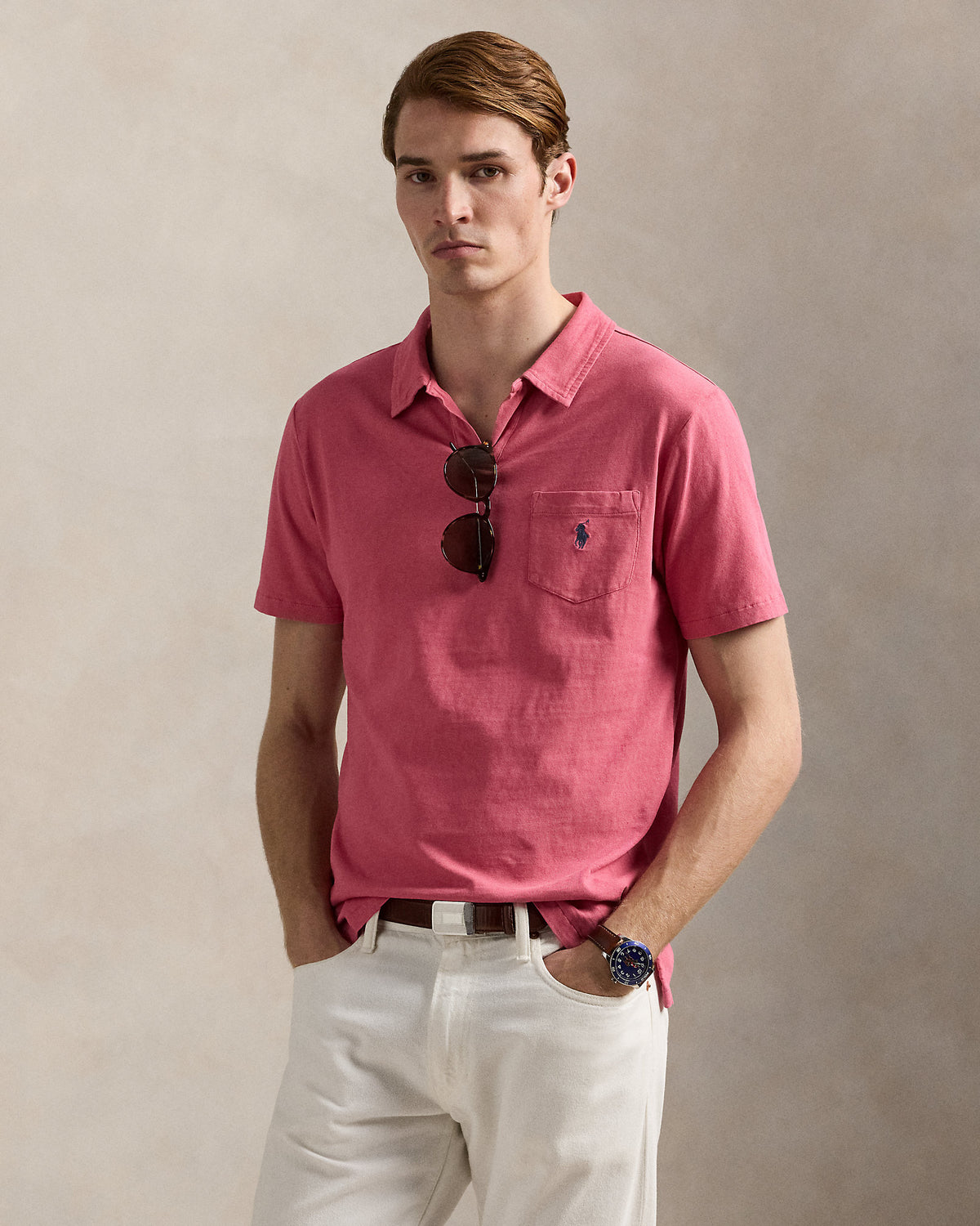 Ralph Lauren Standard Fit CottonLinen Polo Shirt