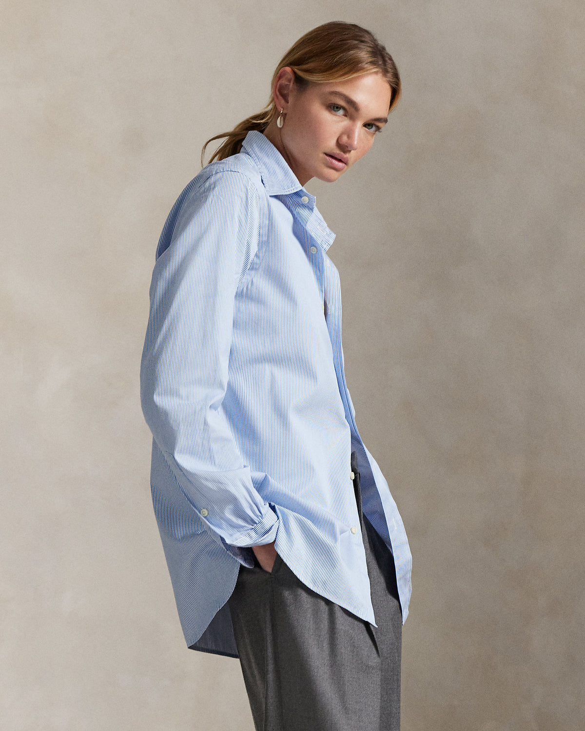 Ralph Lauren Classic Fit Striped Poplin Shirt