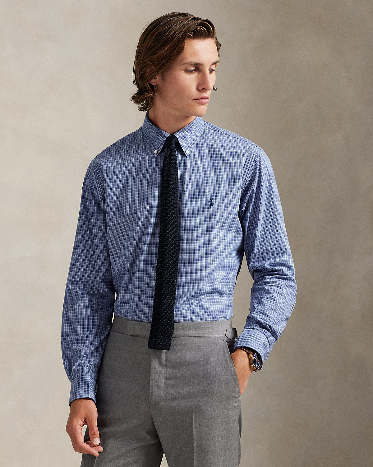 Ralph Lauren Classic Fit Checked Stretch Poplin Shirt