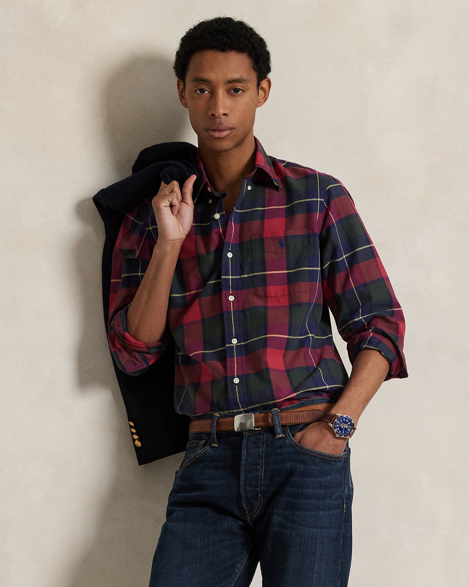 Ralph Lauren Classic Fit Plaid Oxford Shirt