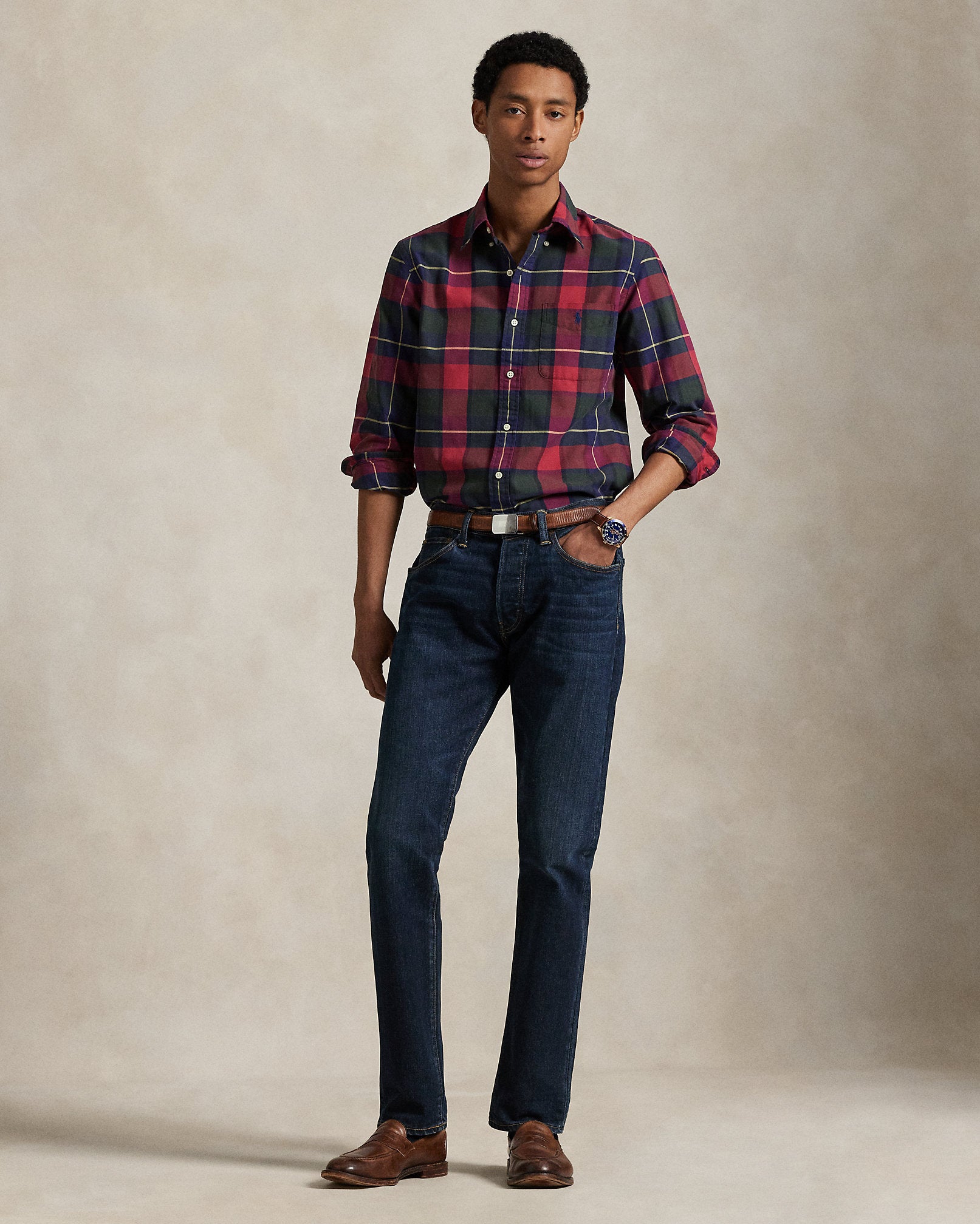 Ralph Lauren Classic Fit Plaid Oxford Shirt